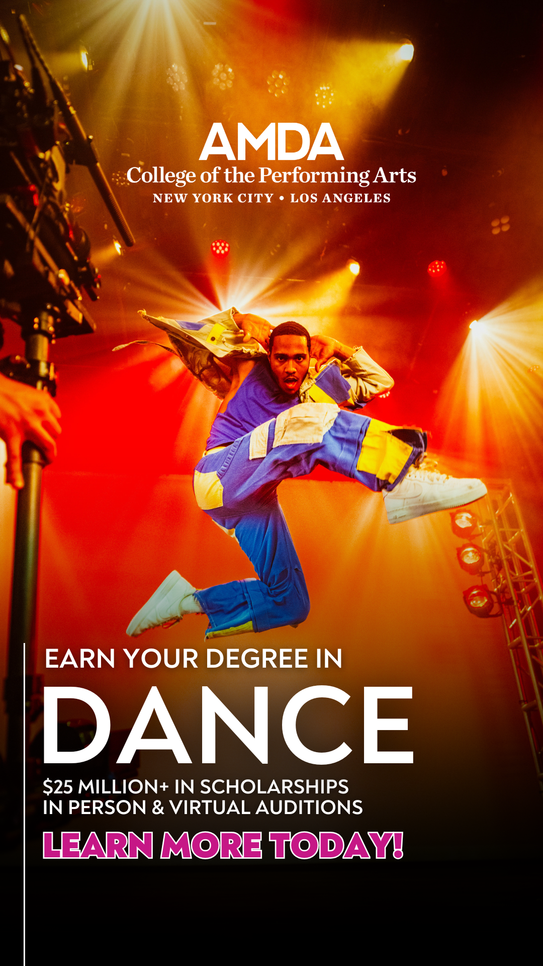 AMDA College Facebook ad