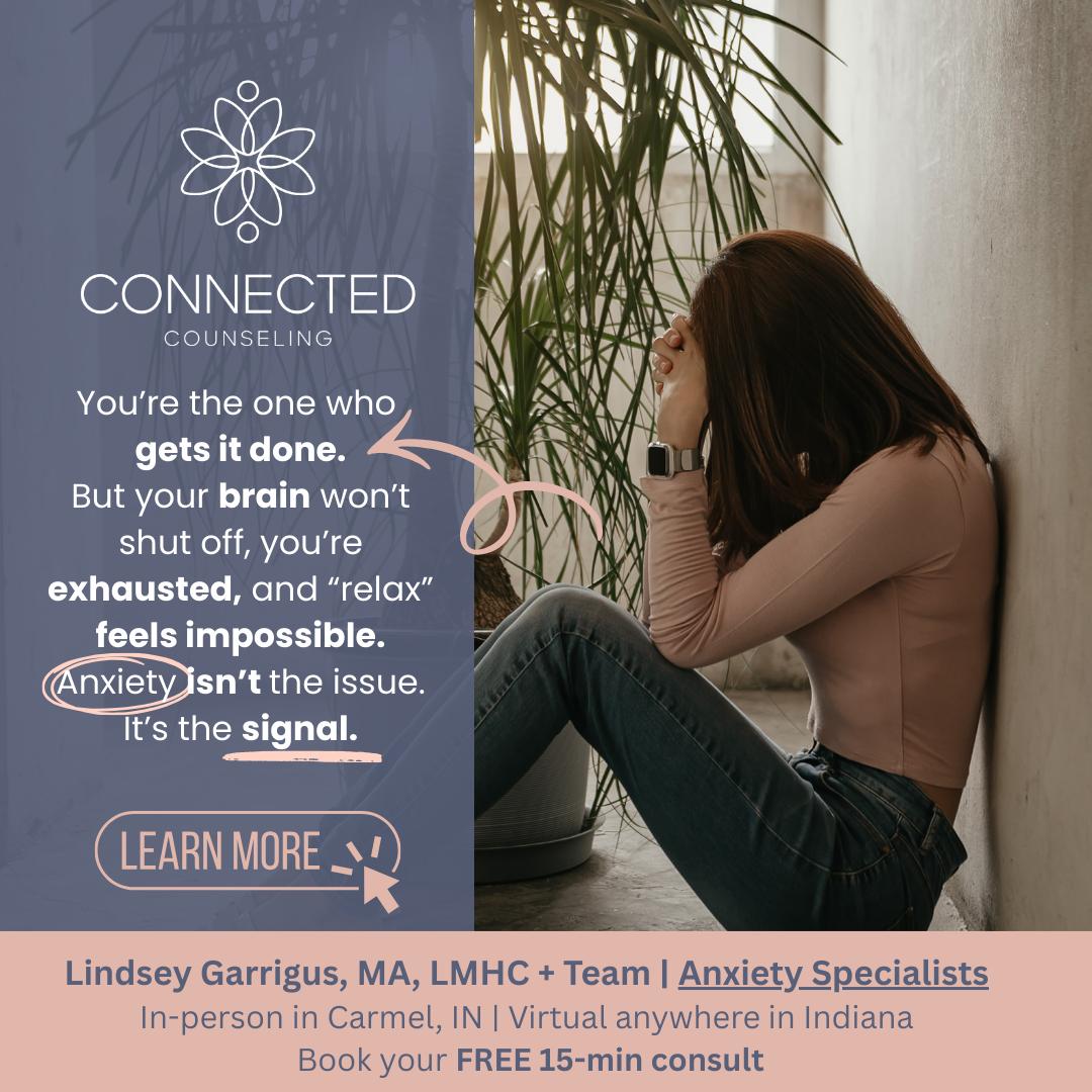 Connected Counseling LLC Facebook ad: When Your Brain Won’t Stop