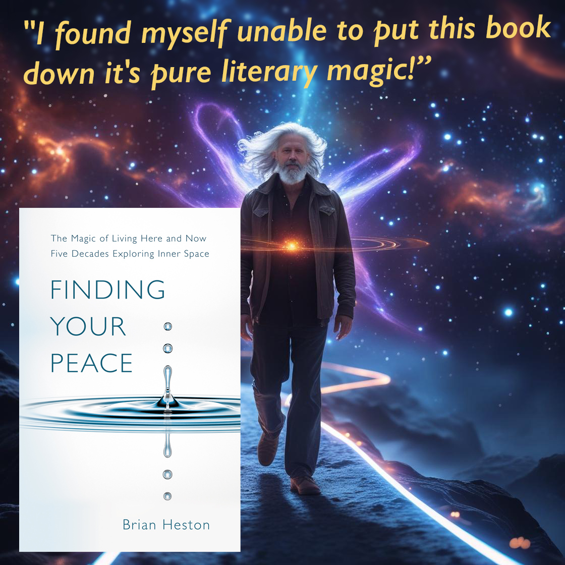 Ocean in the DROP Facebook ad: Finding Your Peace; The Magic of Living Here and Now; Five…
