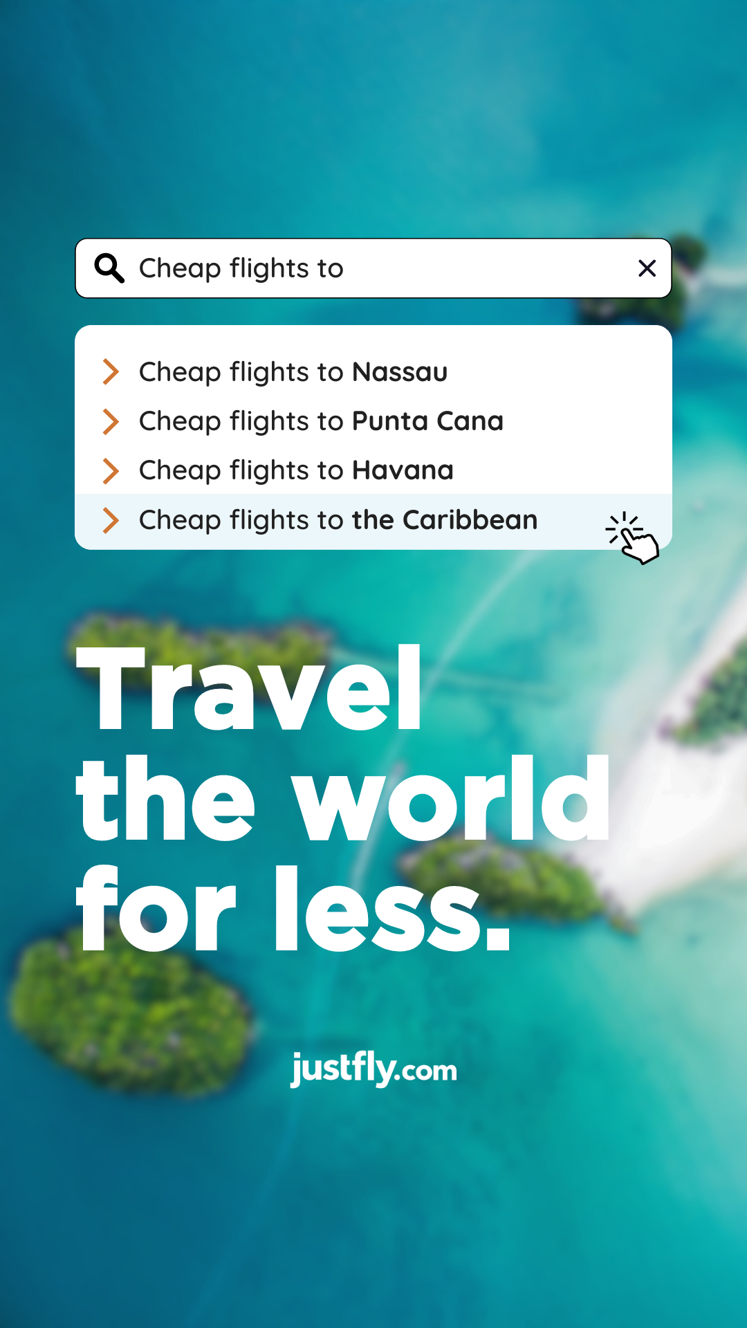 justfly.com Facebook ad: Your dream destination, for a dream price.