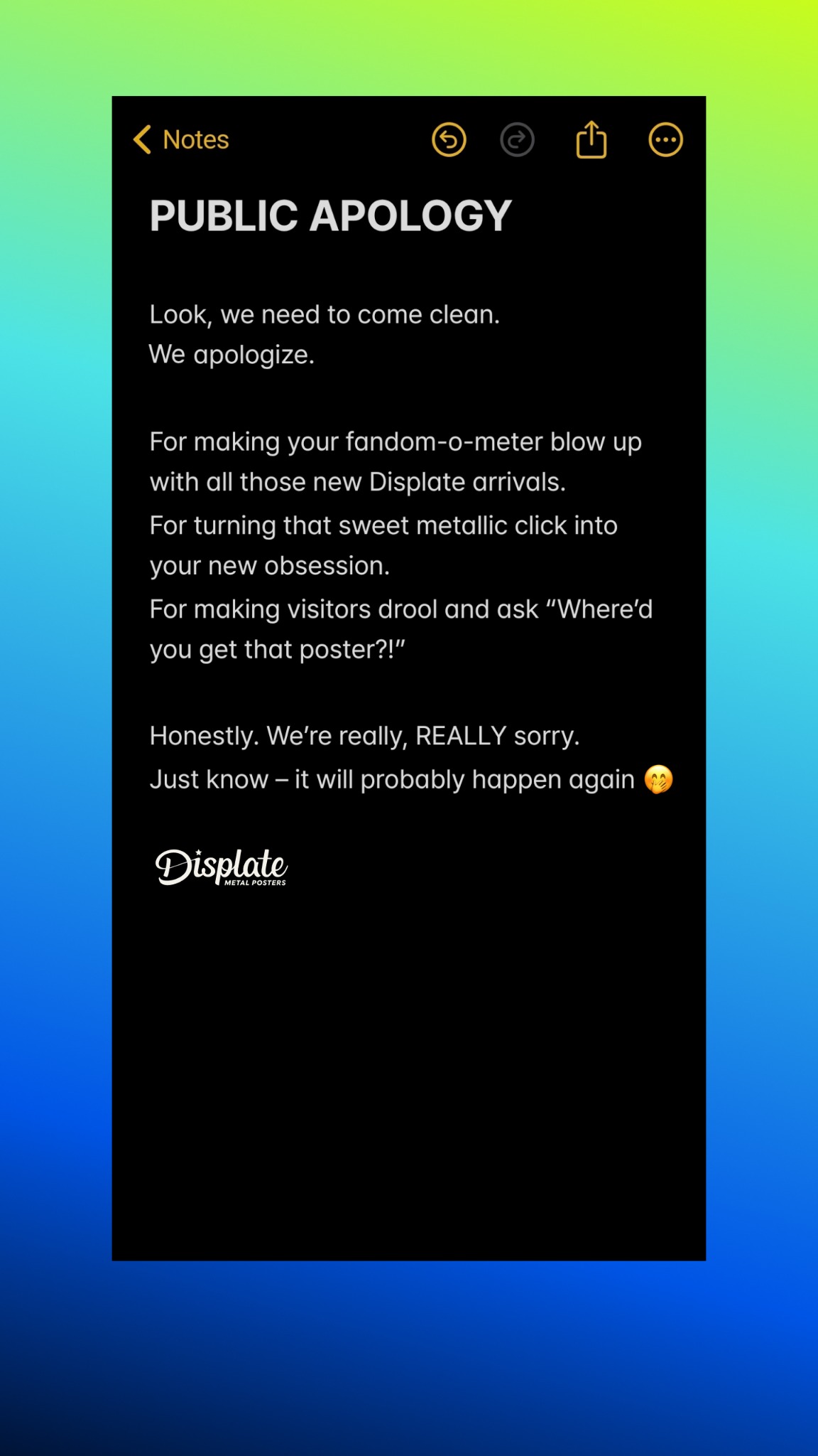 Displate Facebook ad