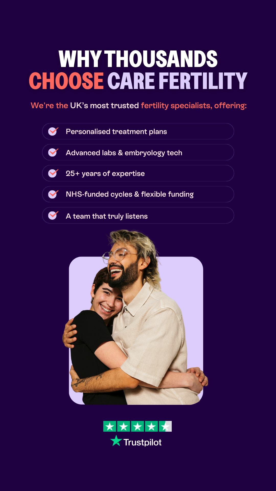 Care Fertility Facebook ad
