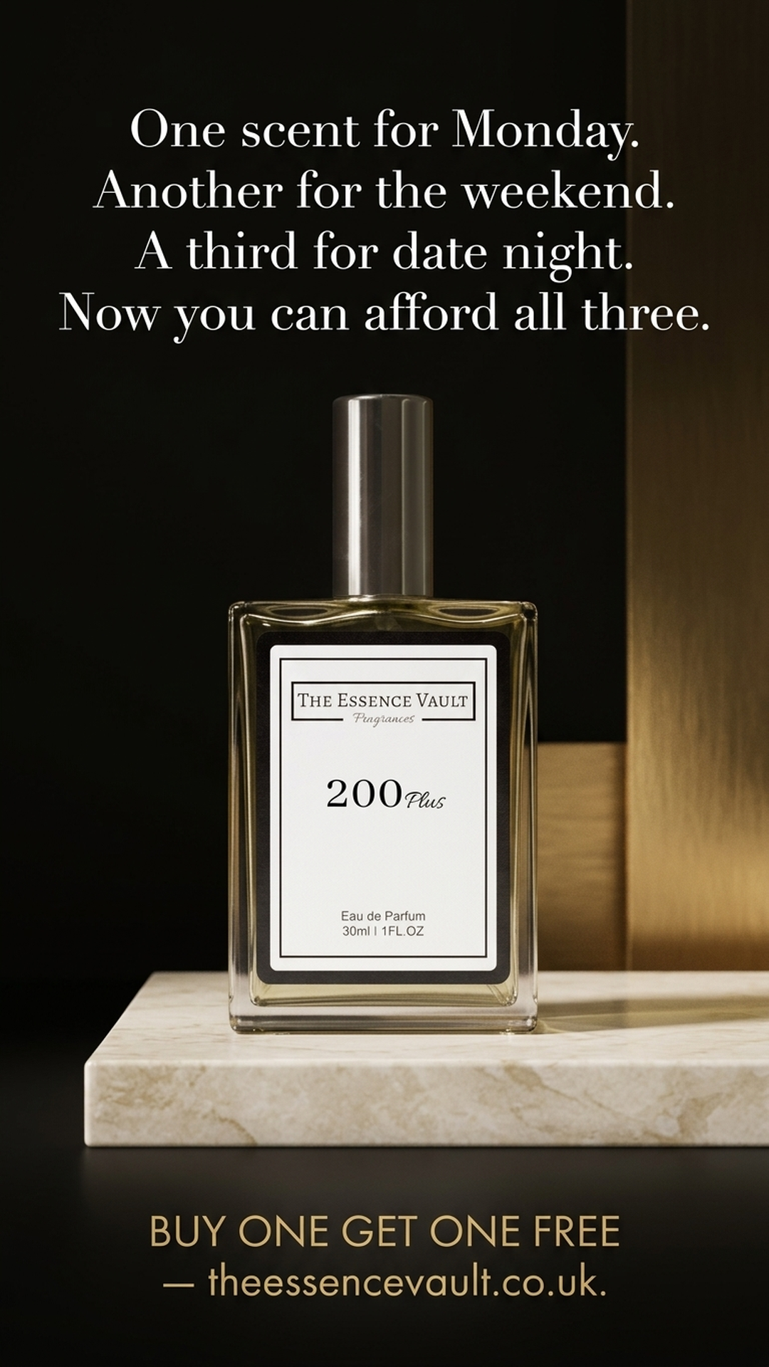 The Essence Vault Facebook ad from Mar 26, 2026