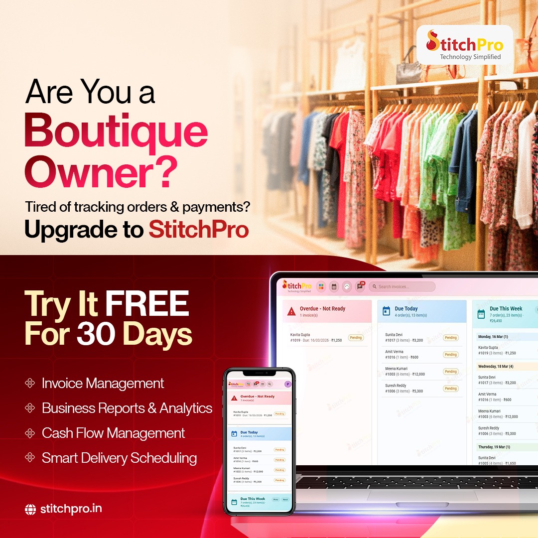 StitchPro Software Facebook ad: StitchPro - Boutique & Tailoring Shop Management Software