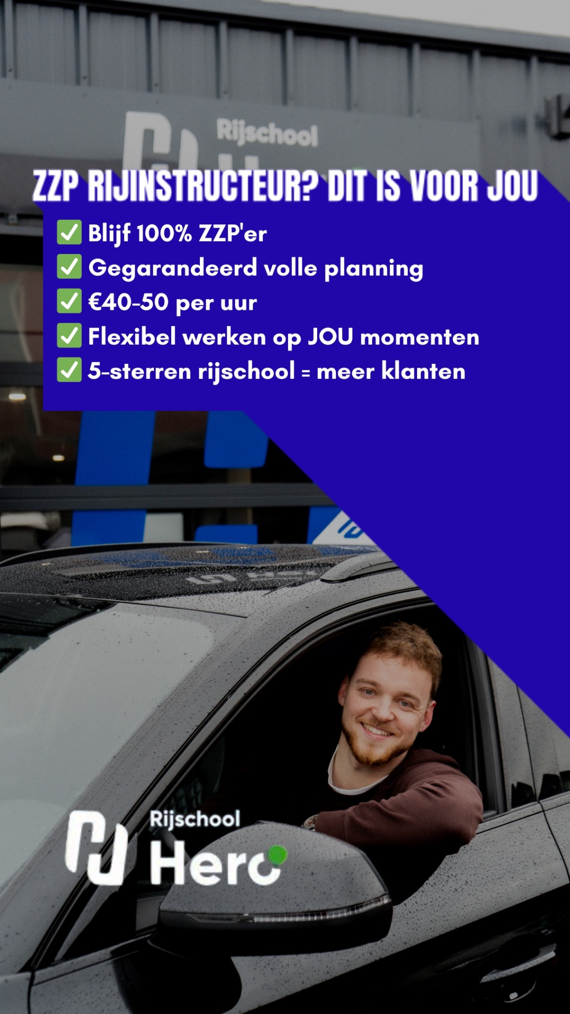 Rijschool Hero Facebook ad from Mar 13, 2026