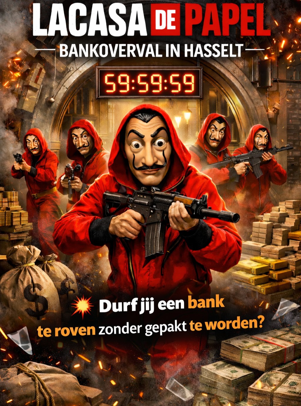 Escape Room Hasselt Facebook ad: Escape Room Hasselt | Live escape room game in Hasselt!
