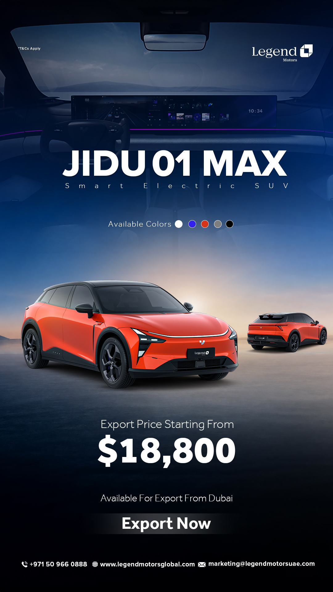 Legend Motors Facebook ad: Jidu Max For Export