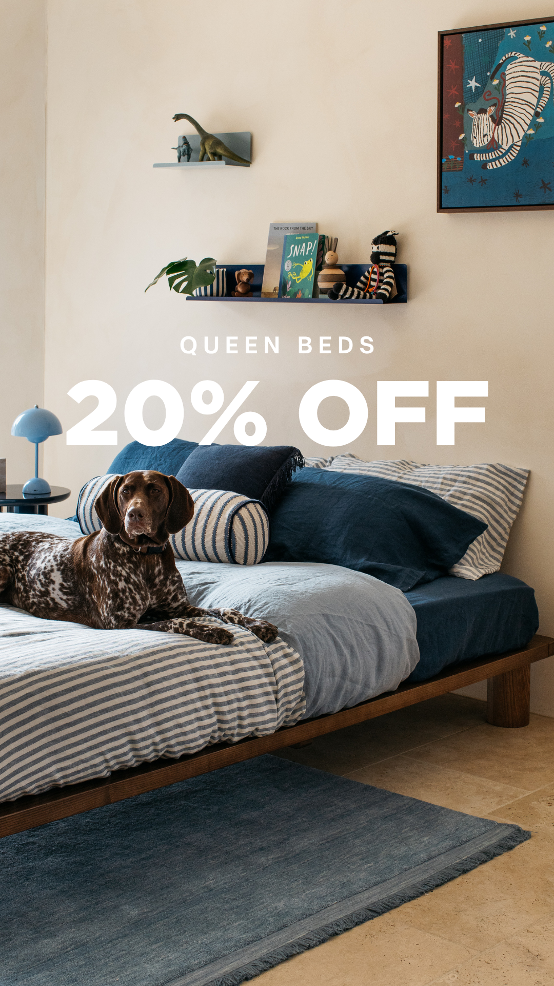 Sacred Bundle Facebook ad: 20% OFF QUEEN BEDS