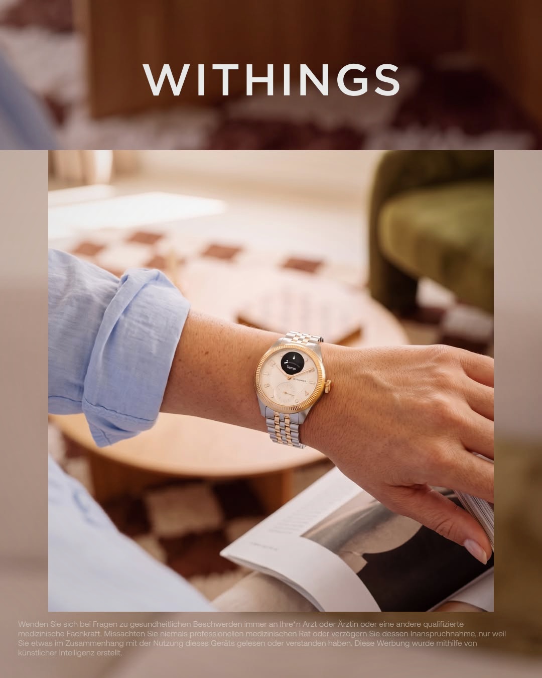 Withings Facebook ad: Zurück aus dem Urlaub und voller Energie?