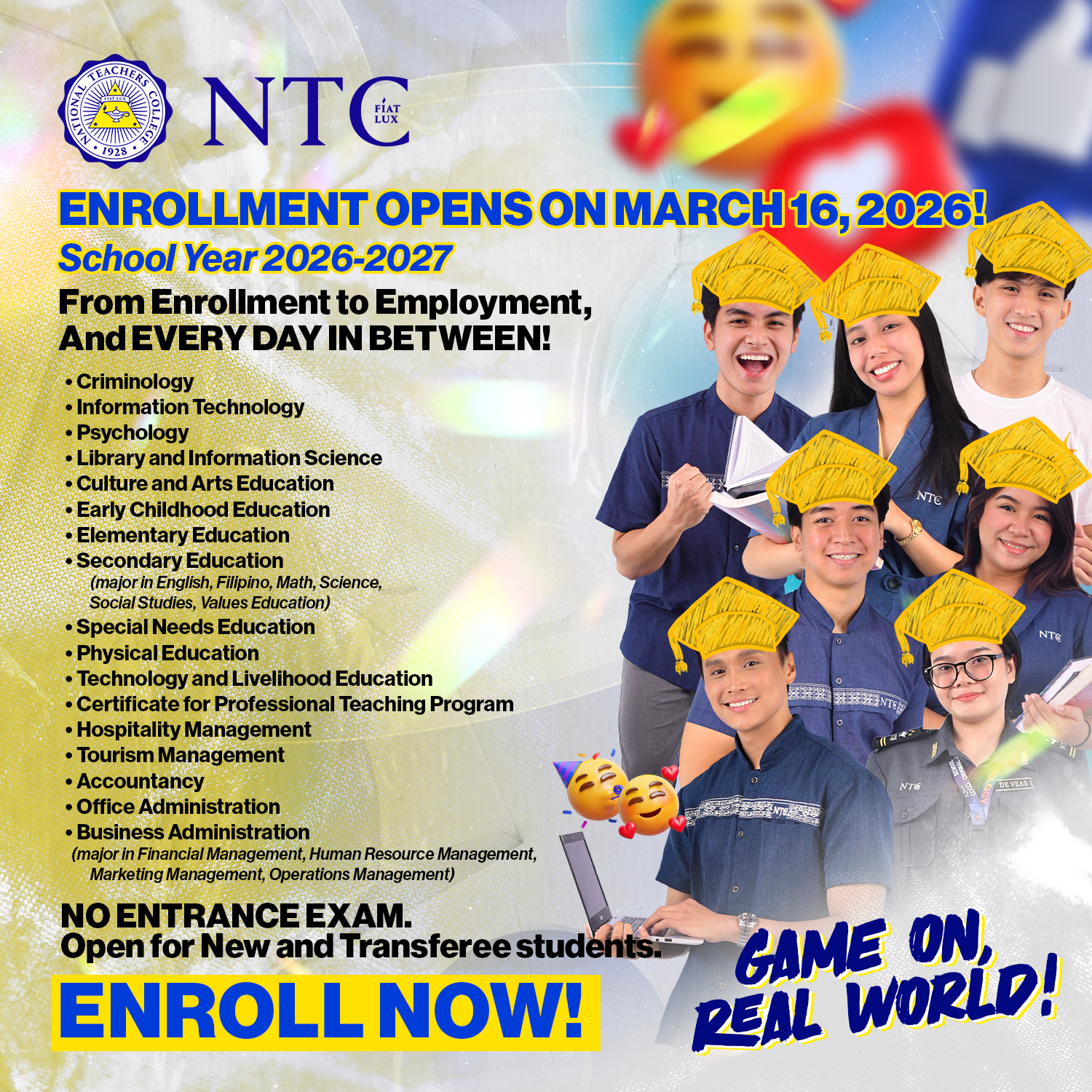 National Teachers College Facebook ad