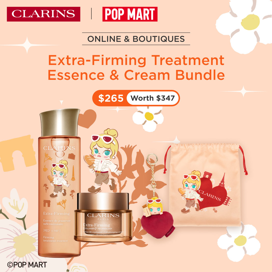 Clarins Facebook ad: Clarins x POP MART