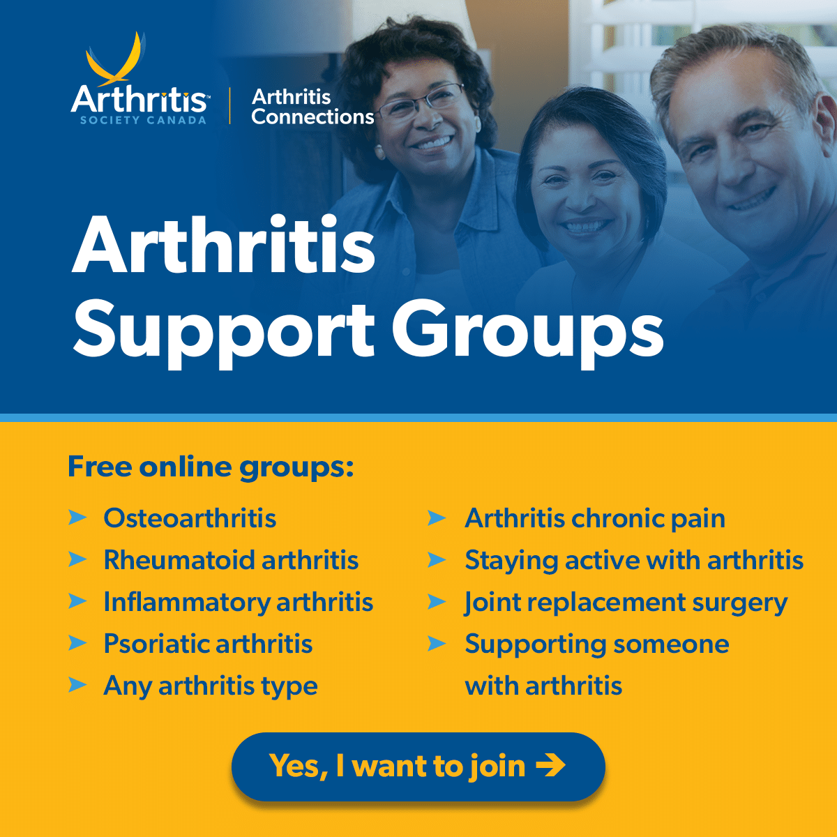 Arthritis Society Canada Facebook ad