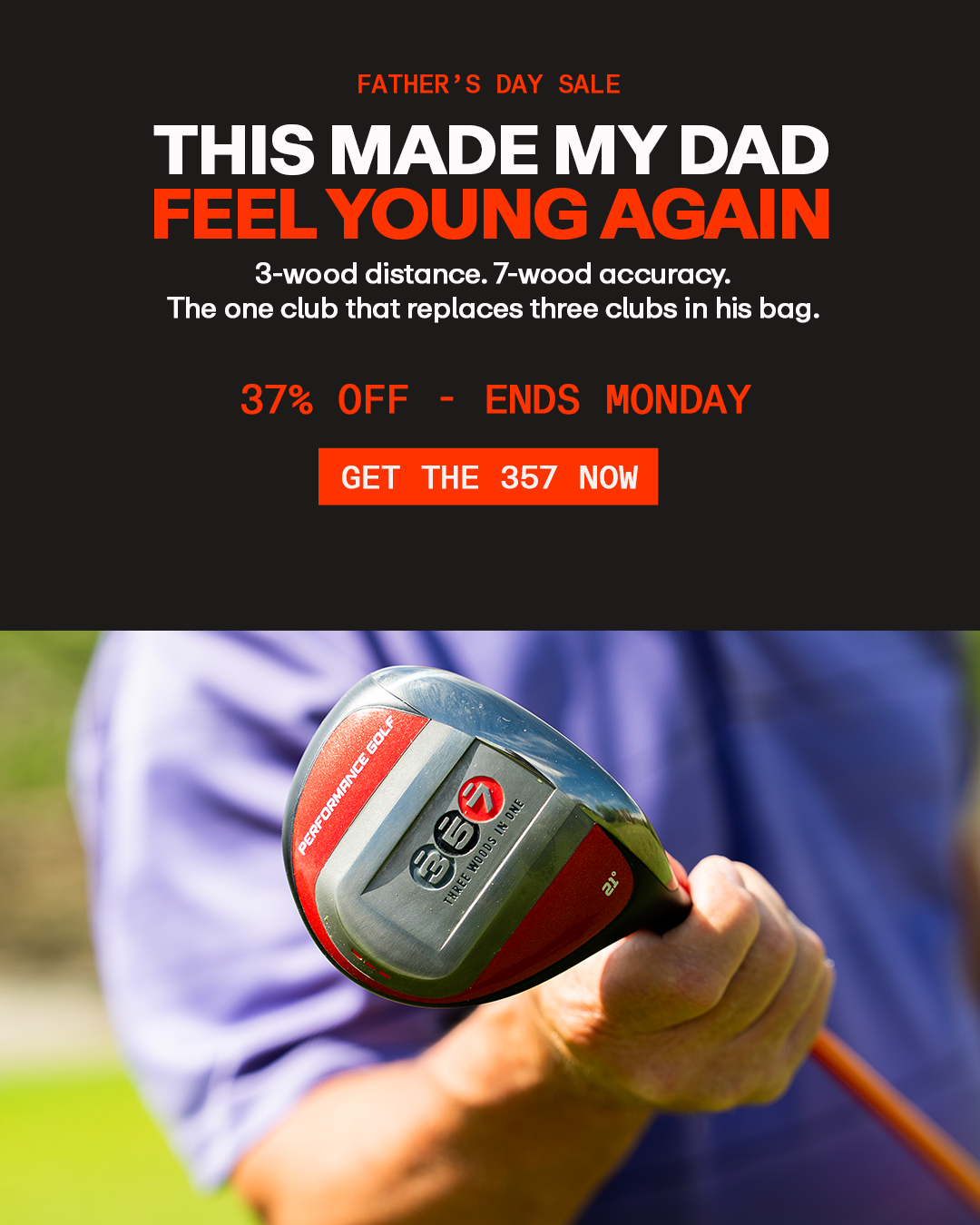 Performance Golf Facebook ad