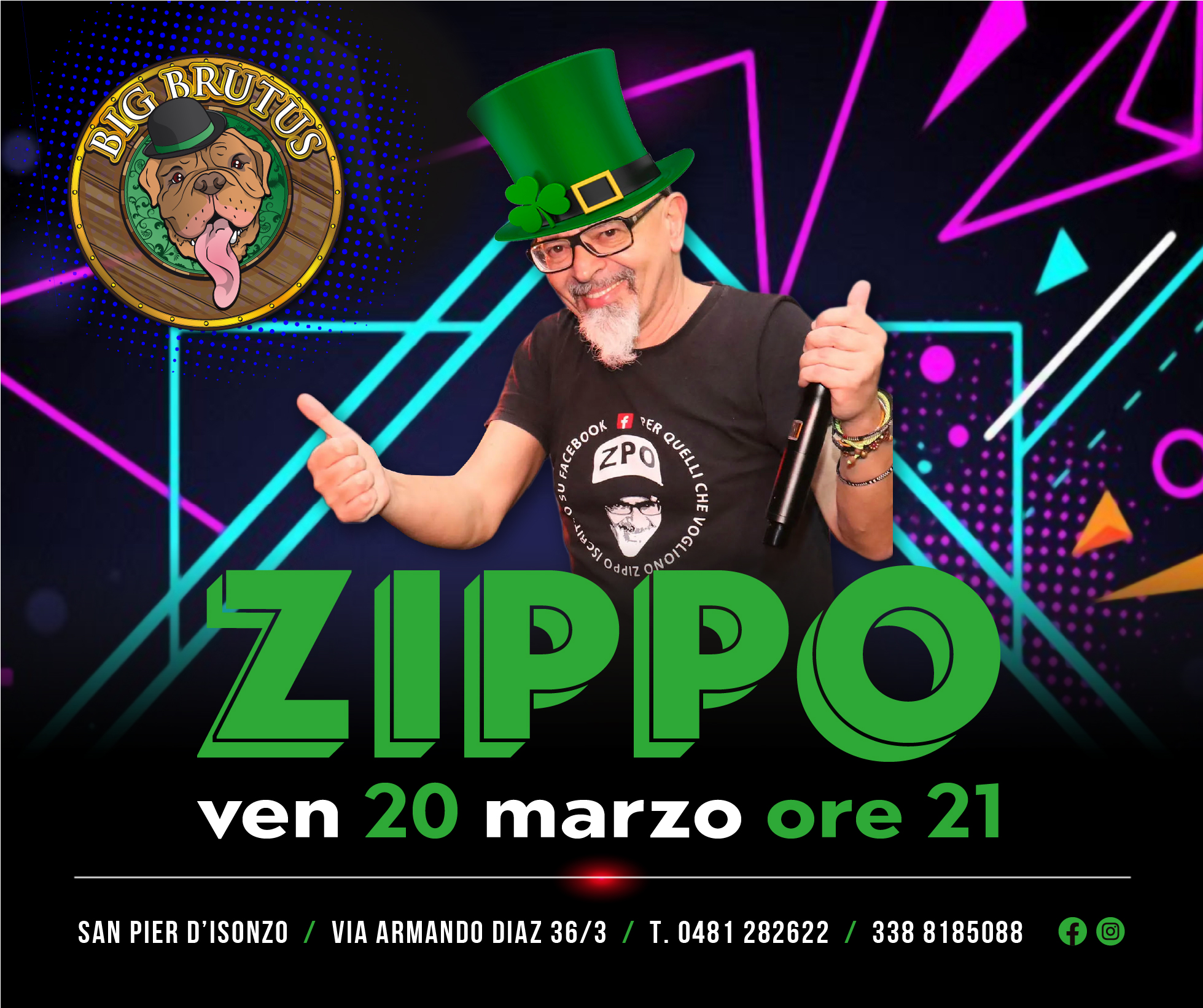 Big Brutus Facebook ad: ENZO ZIPPO - San Patrizio da Big Brutus