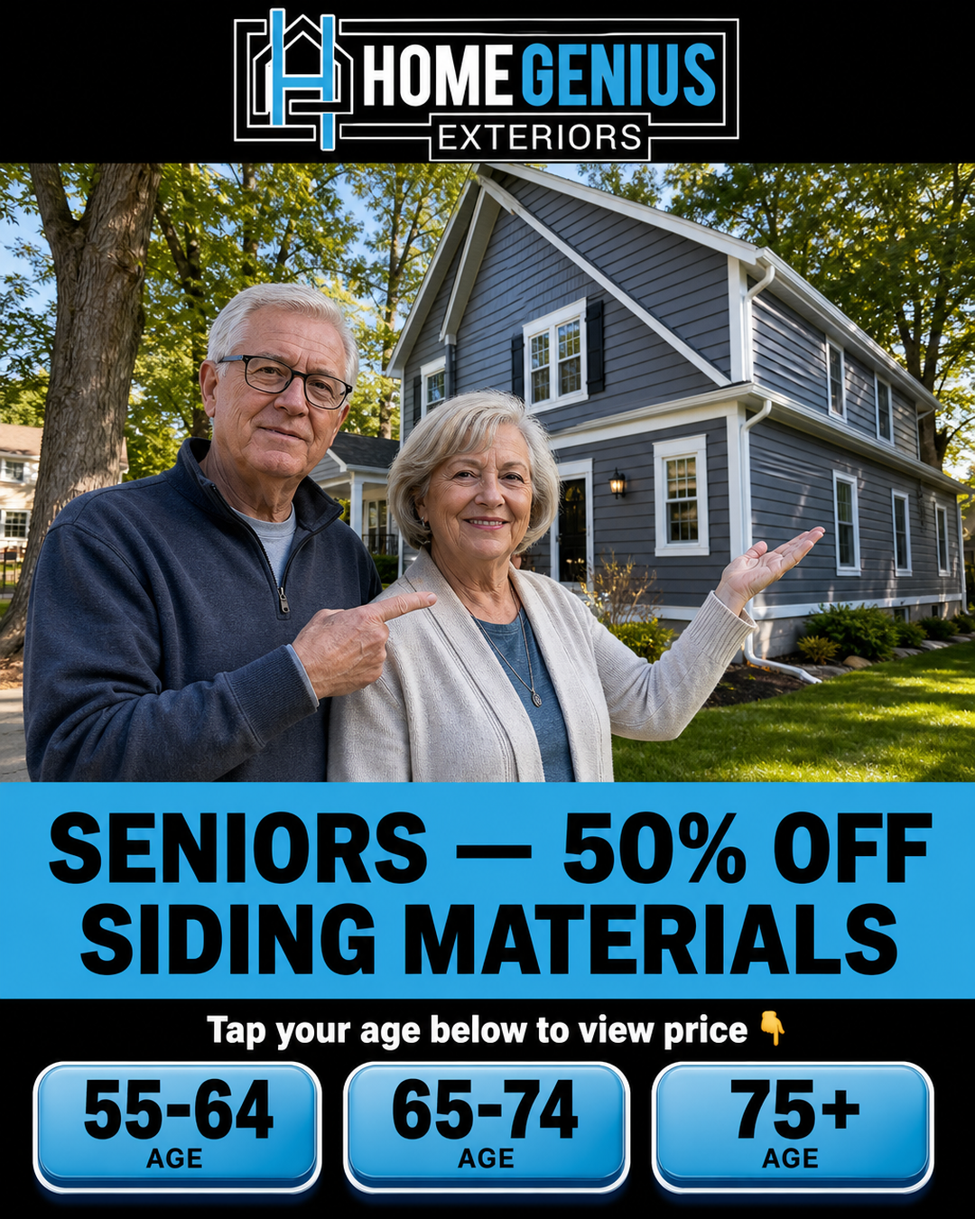 Home Genius Exteriors Facebook ad