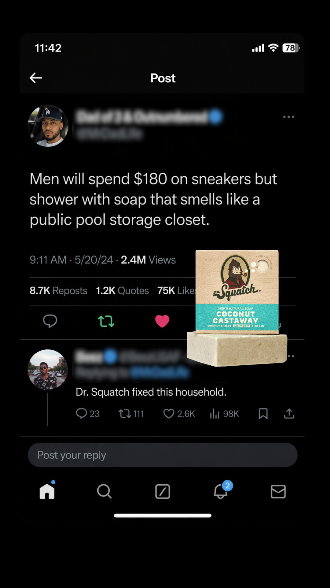 Dr. Squatch Facebook ad