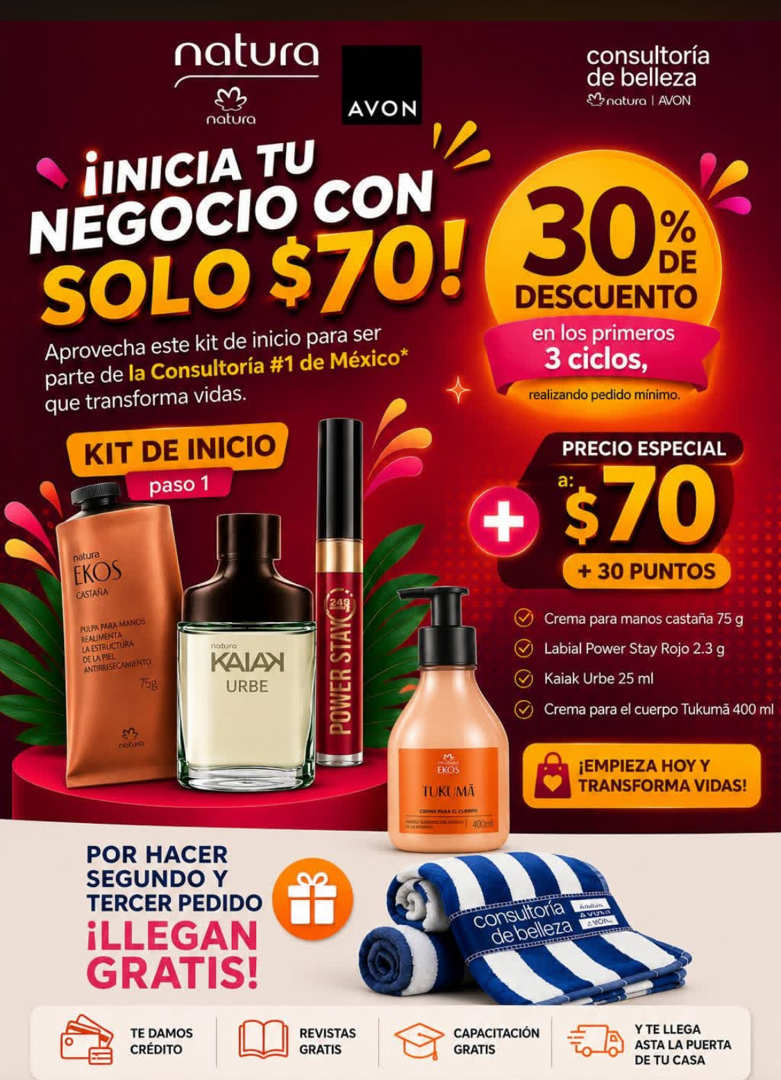 Tatis Vera Facebook ad: No pierdas esta oportunidad 70 pesos tu kit…