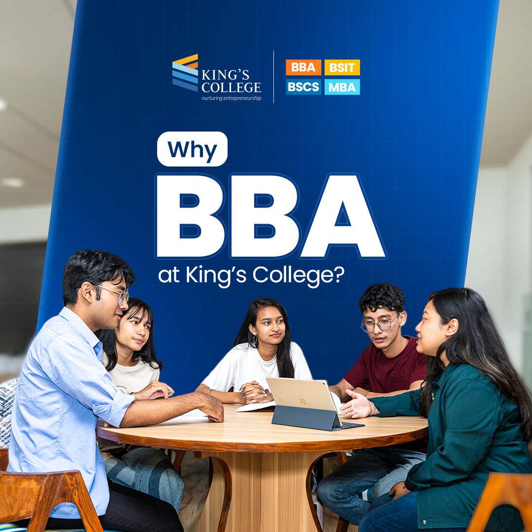 King's College Facebook ad: From classrooms to boardrooms, our BBA prepares you…