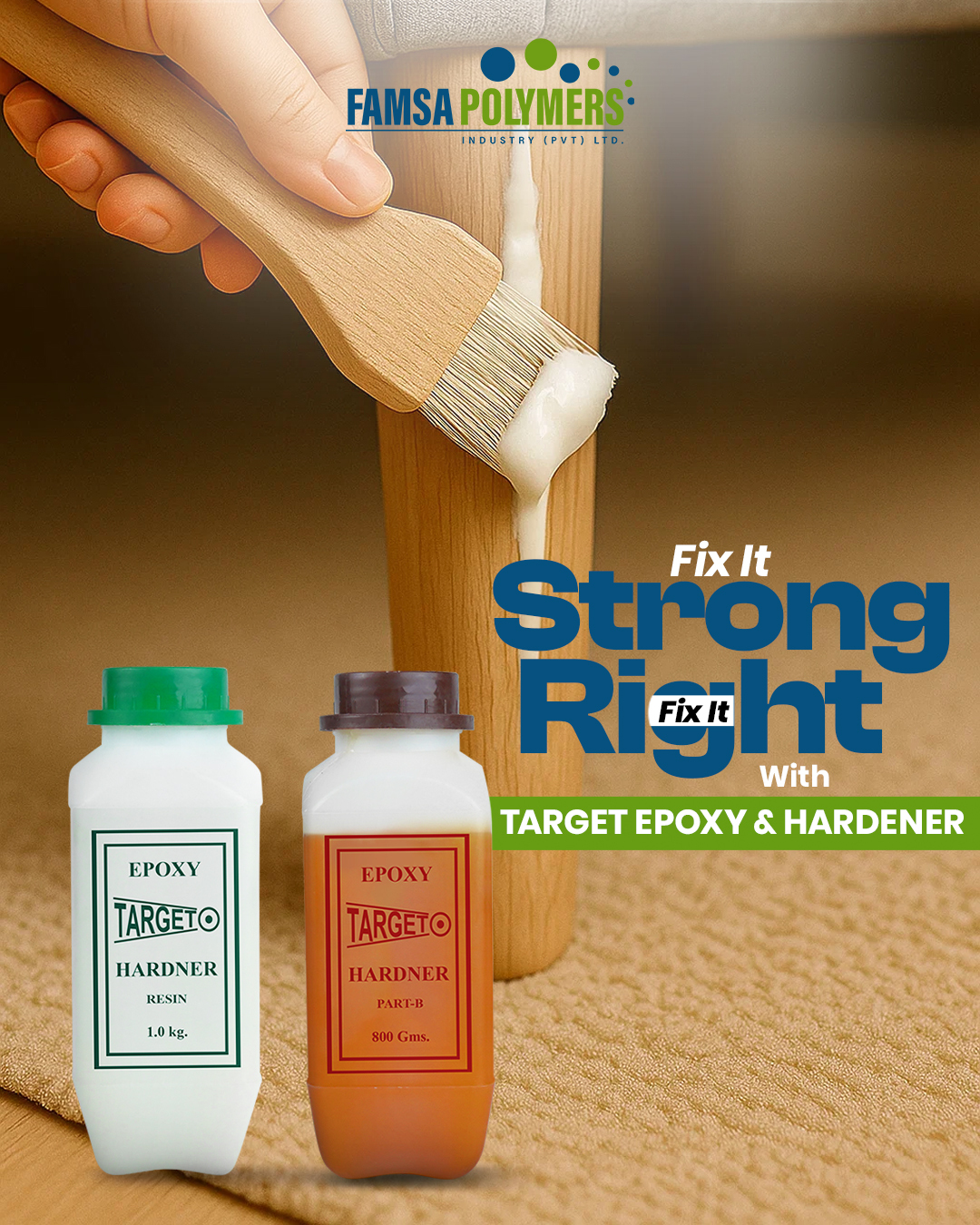 Famsa Polymers Industry Facebook ad: Got a wobbly chair or broken edge?