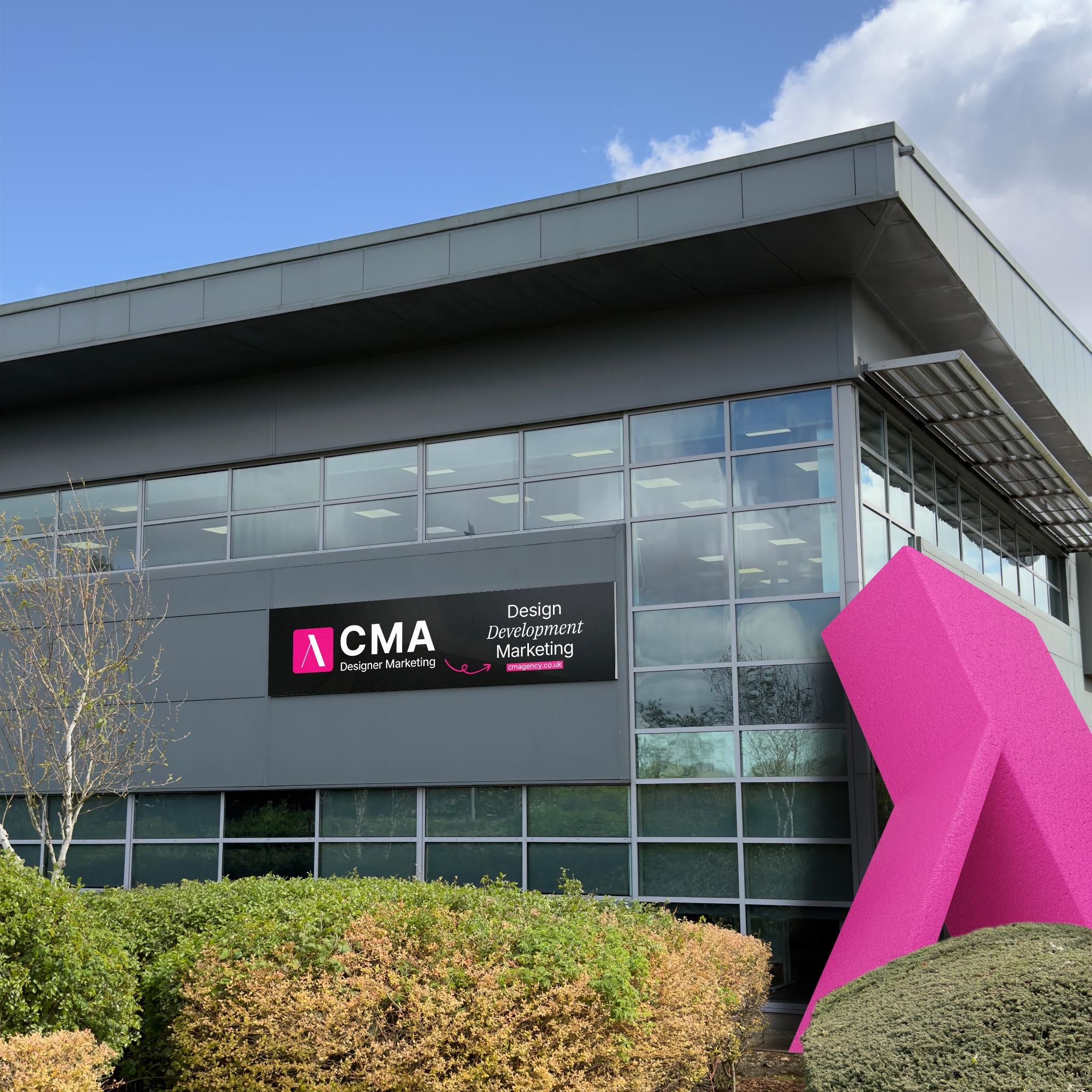 CMAgency Facebook ad: Design. Development. Marketing.