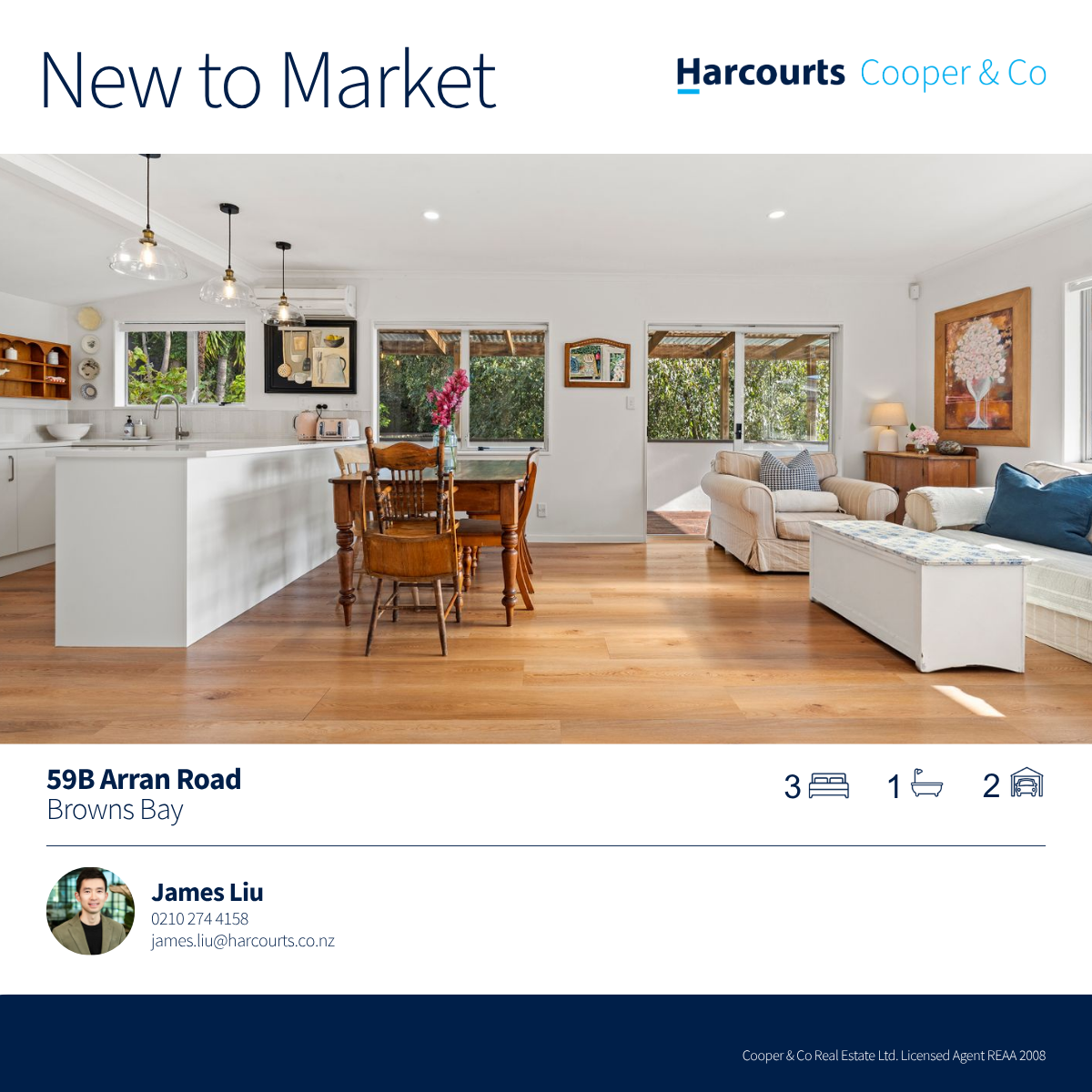 James Liu-Harcourts Cooper & Co Facebook ad from Jul 14, 2026