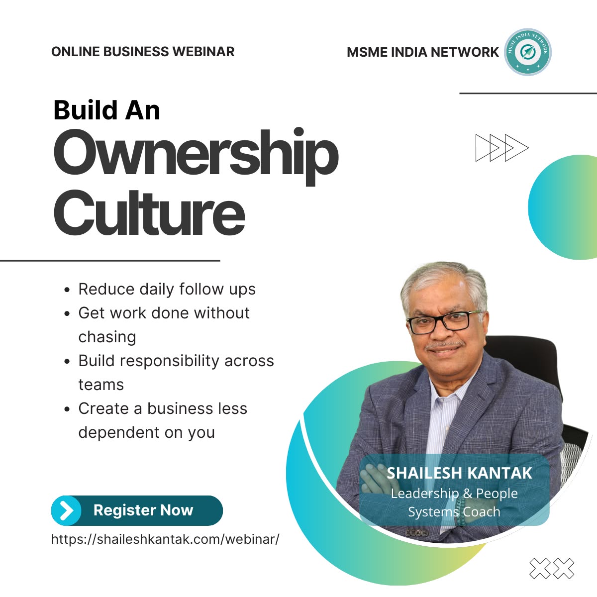 Shailesh Kantak Leadership Coach Facebook ad: Build a Business That Doesn’t Depend on You
