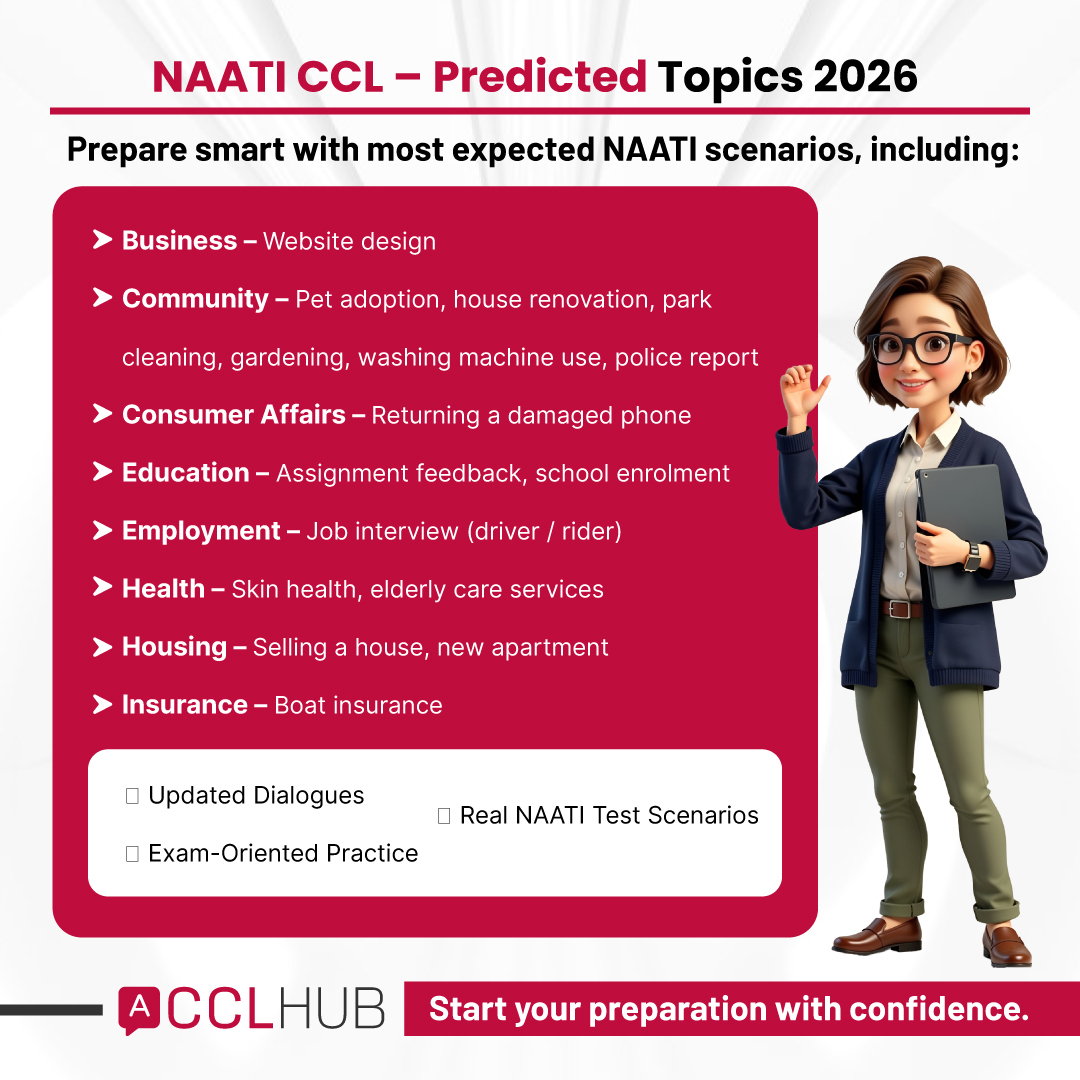 CCLHUB.com.au Facebook ad: Get 20% OFF on NAATI CCL Prediction Questions