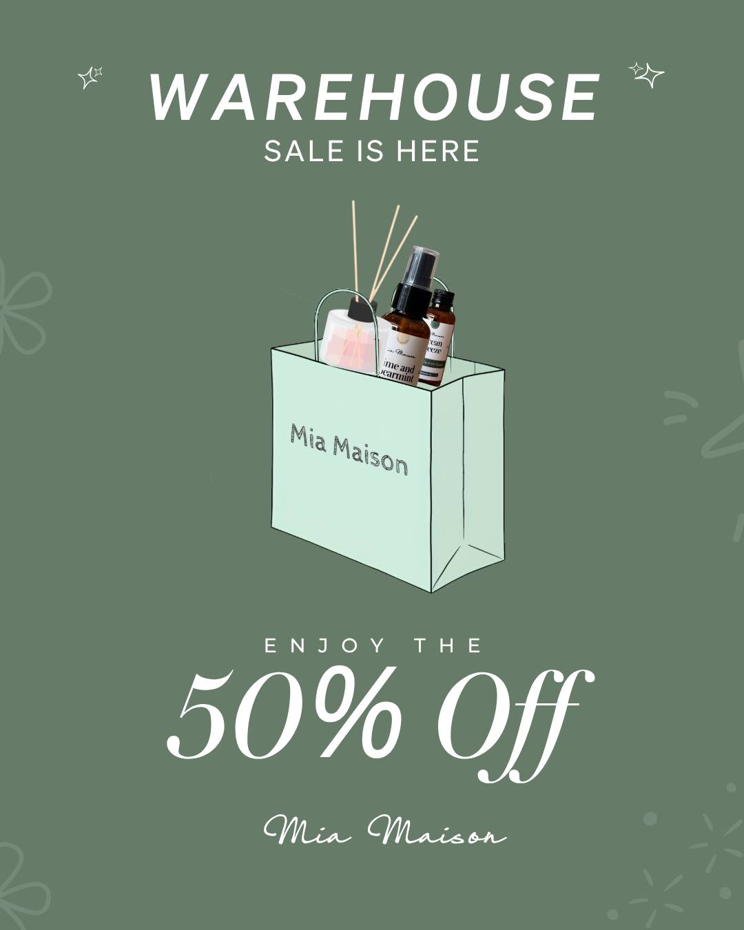 Mia Maison Home Fragrances Facebook ad: Warehouse Sale is here!