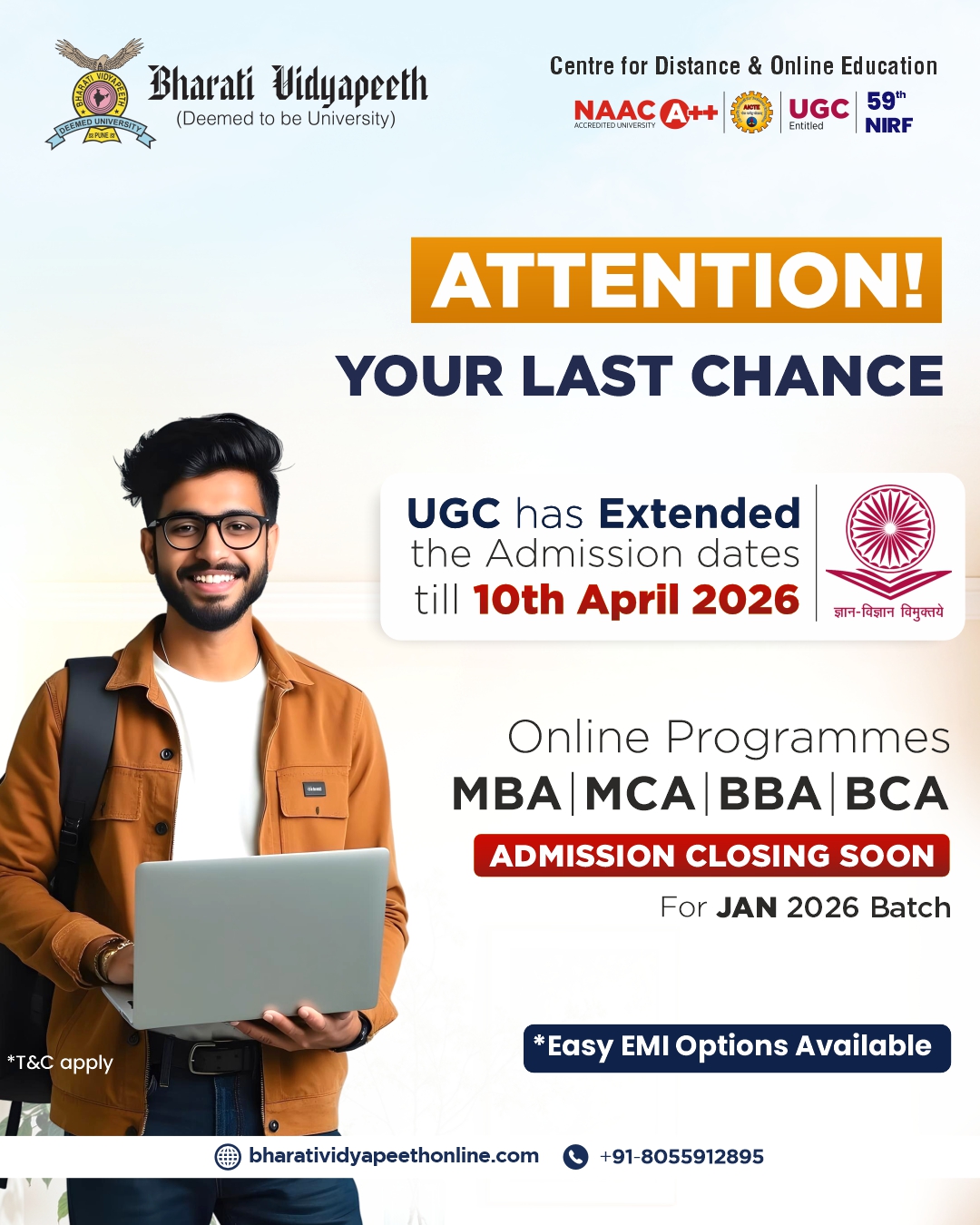 Bharati Vidyapeeth Center for Distance & Online Education Facebook ad