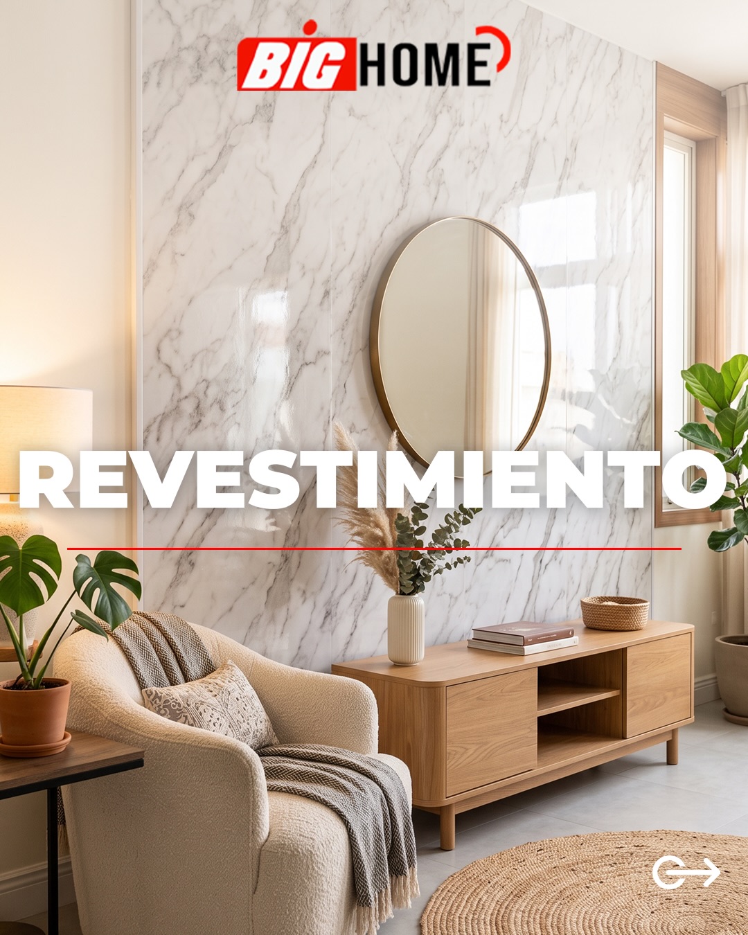 Home Big Store Facebook ad: Transforma tus espacios sin obras ni polvo