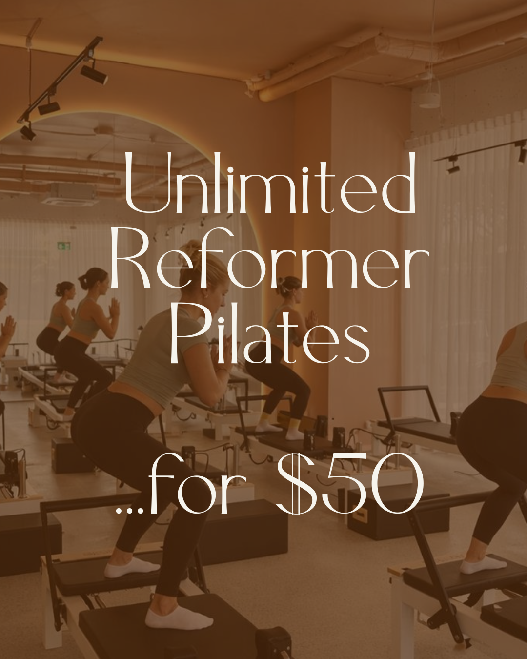 Pilates 101 Facebook ad: 7 Days Unlimited Pilates for $50