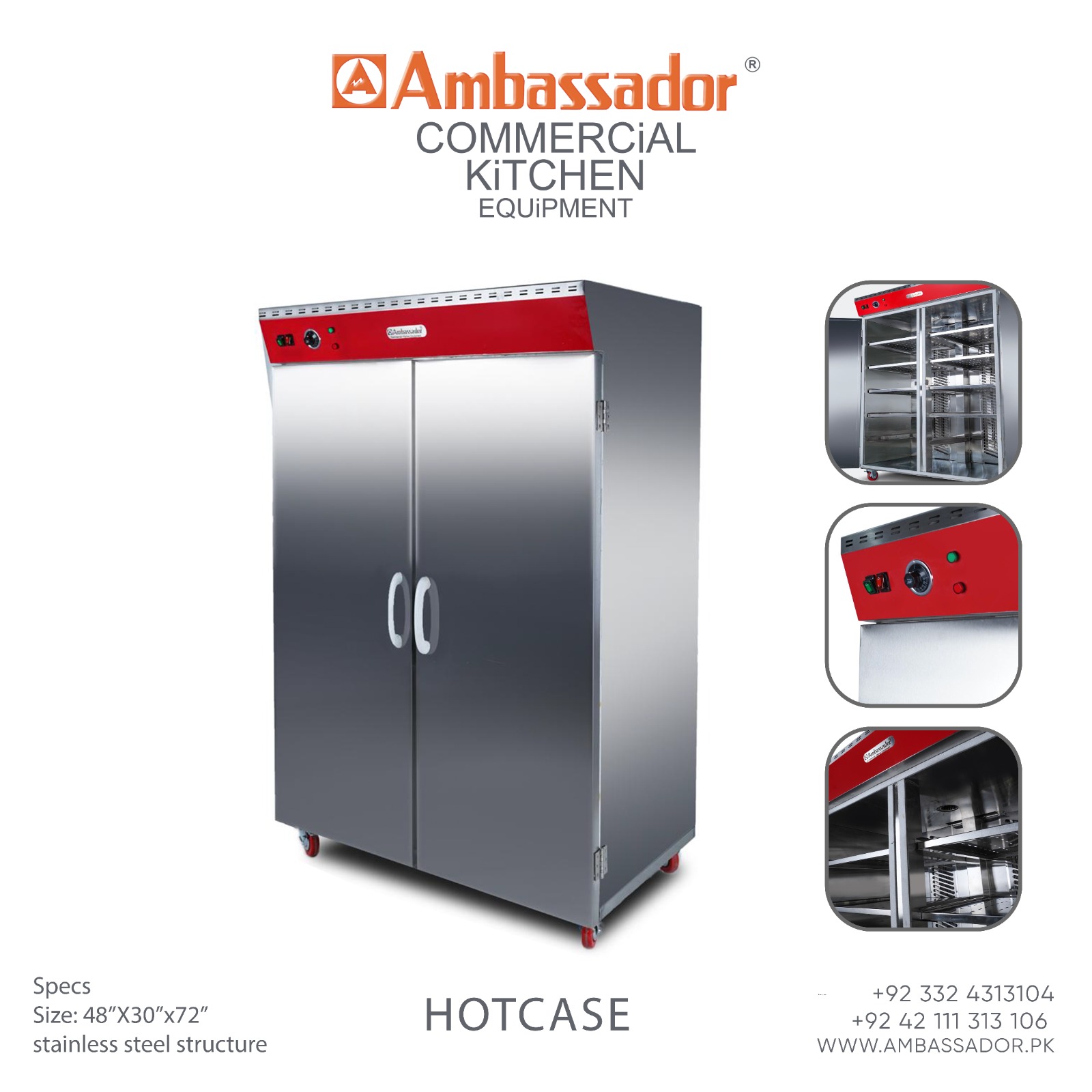 Ambassador commercial Kitchen Equipment Facebook ad: Keep Food Hot & Fresh, All Day!