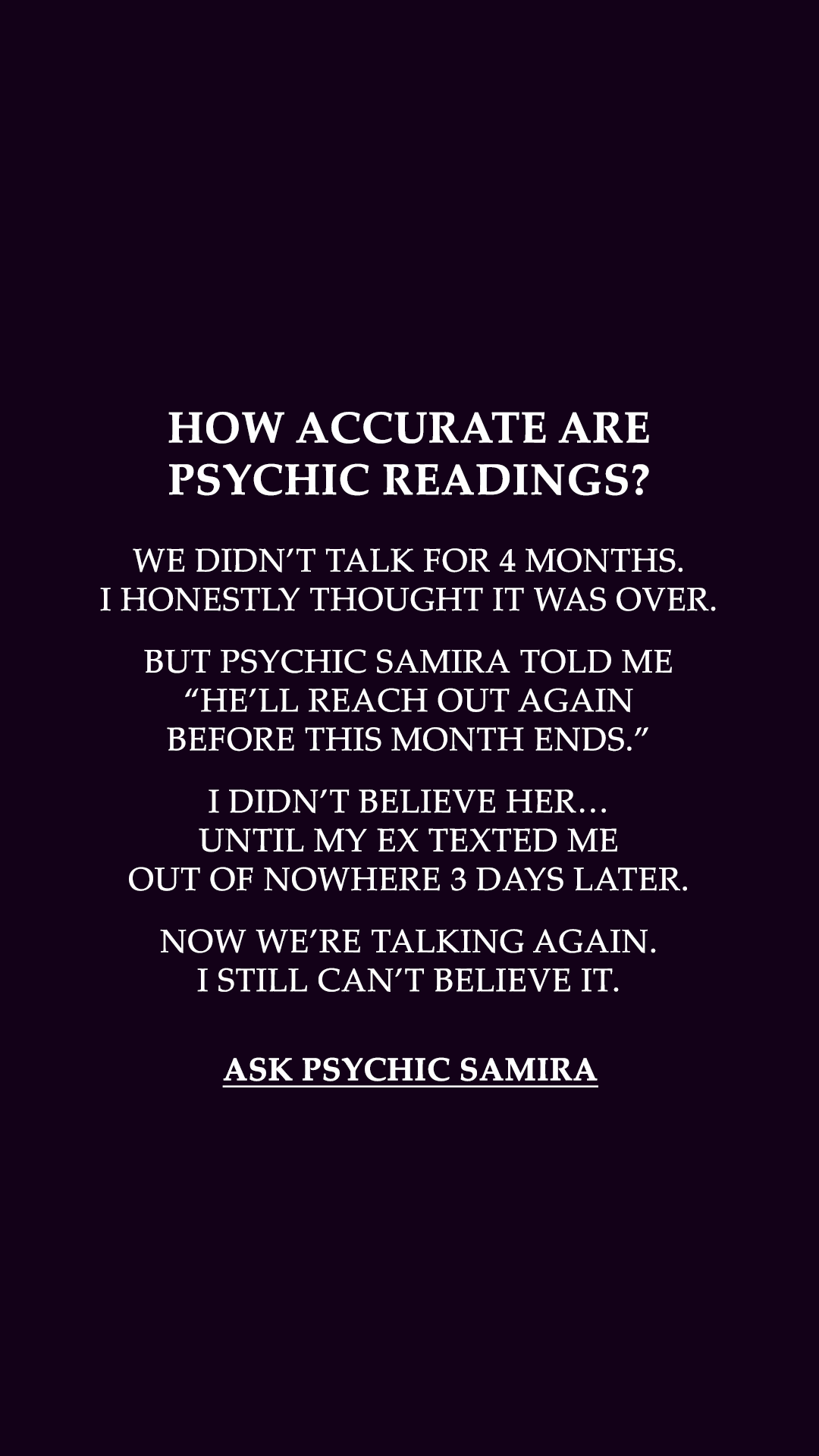 Psychic Samira Facebook ad