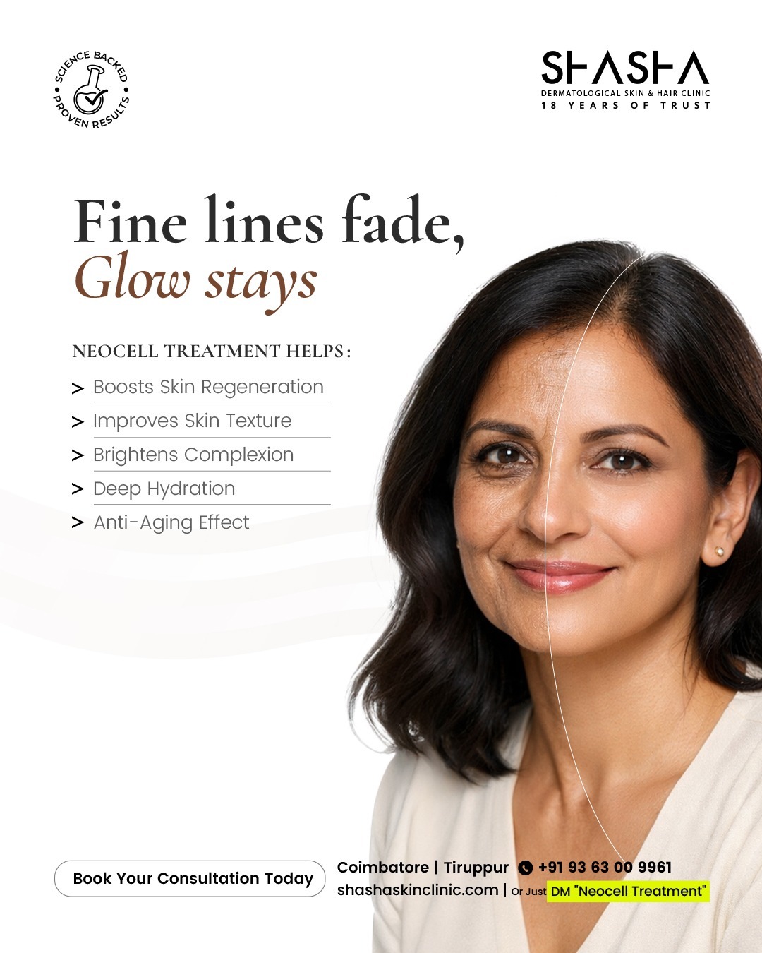 Shasha Skin And Hair Care Facebook ad: Shasha dermatological skin and hair clinic…