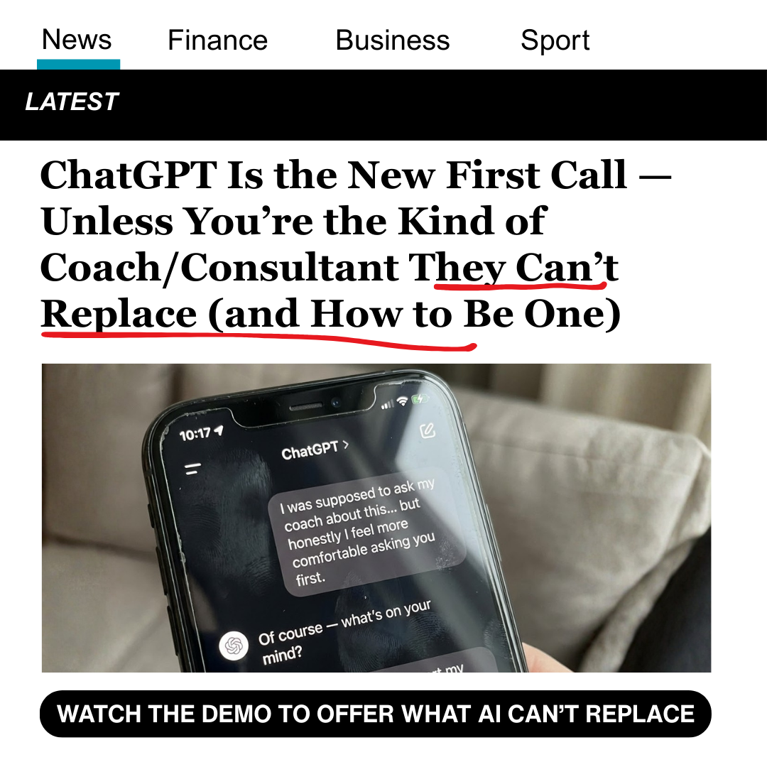 Piqued Consulting Facebook ad: How High-Ticket Coaches Scale With AI