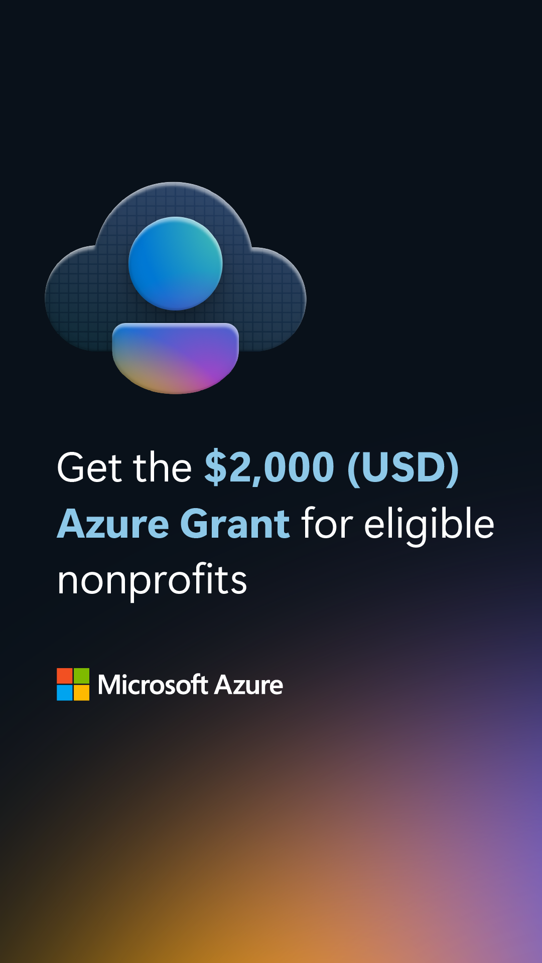 Microsoft for Nonprofits Facebook ad from Apr 1, 2026