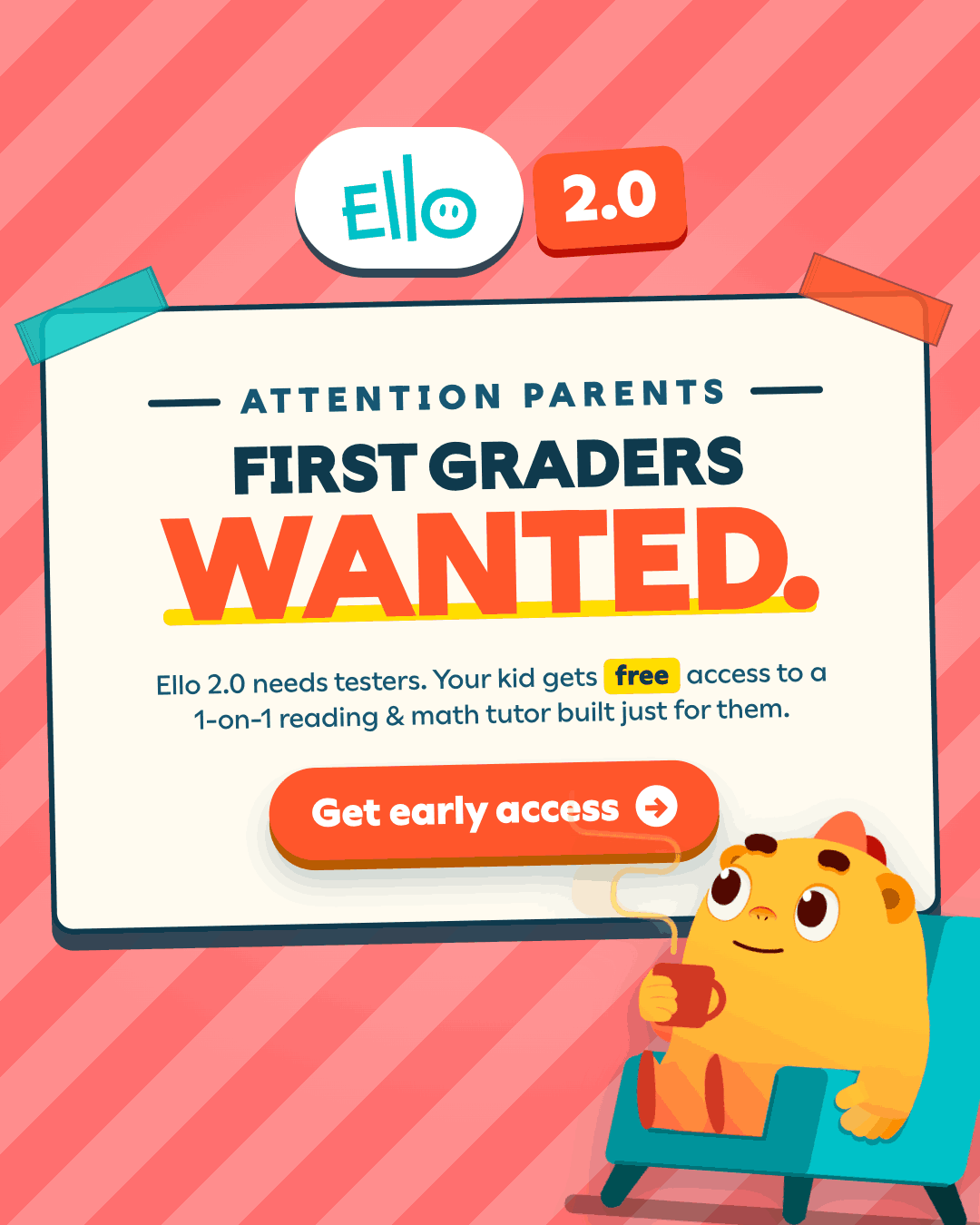 Learn With Ello Facebook ad: Get early access now