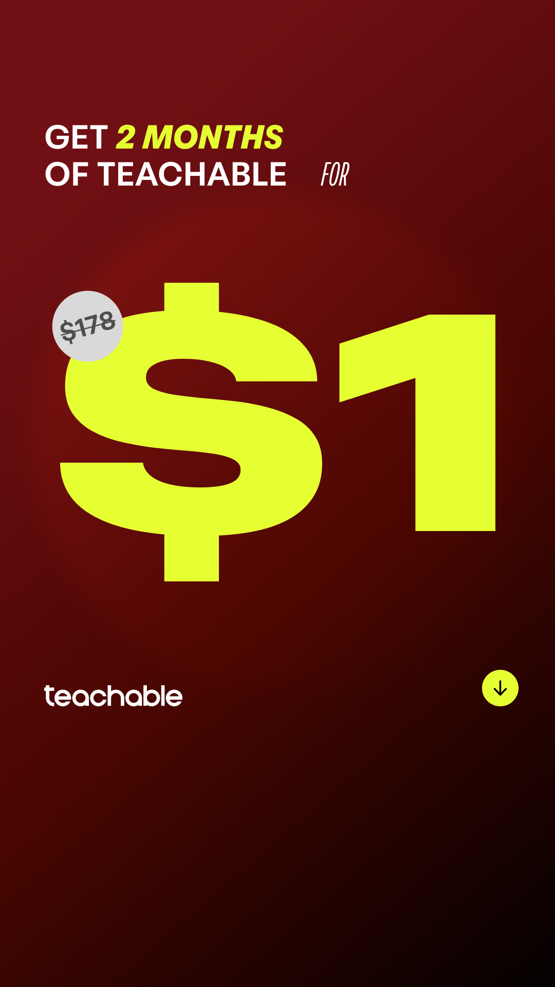 Teachable Facebook ad