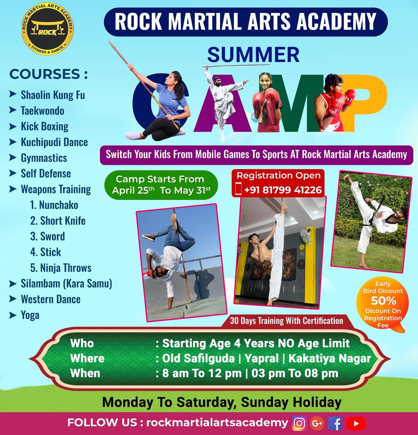 rockmartialartsacademyofficial Facebook ad: Summer camp 2024
