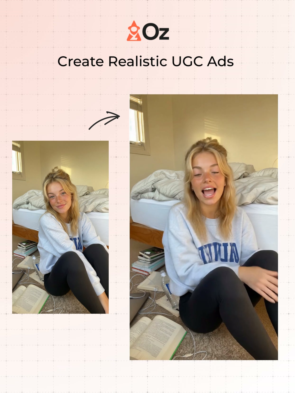 Oz: AI Marketing Platform Facebook ad: Say Goodbye to UGC Creators