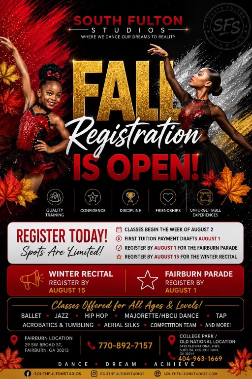 South Fulton Studios Facebook ad: Fall Registration is NOW OPEN!