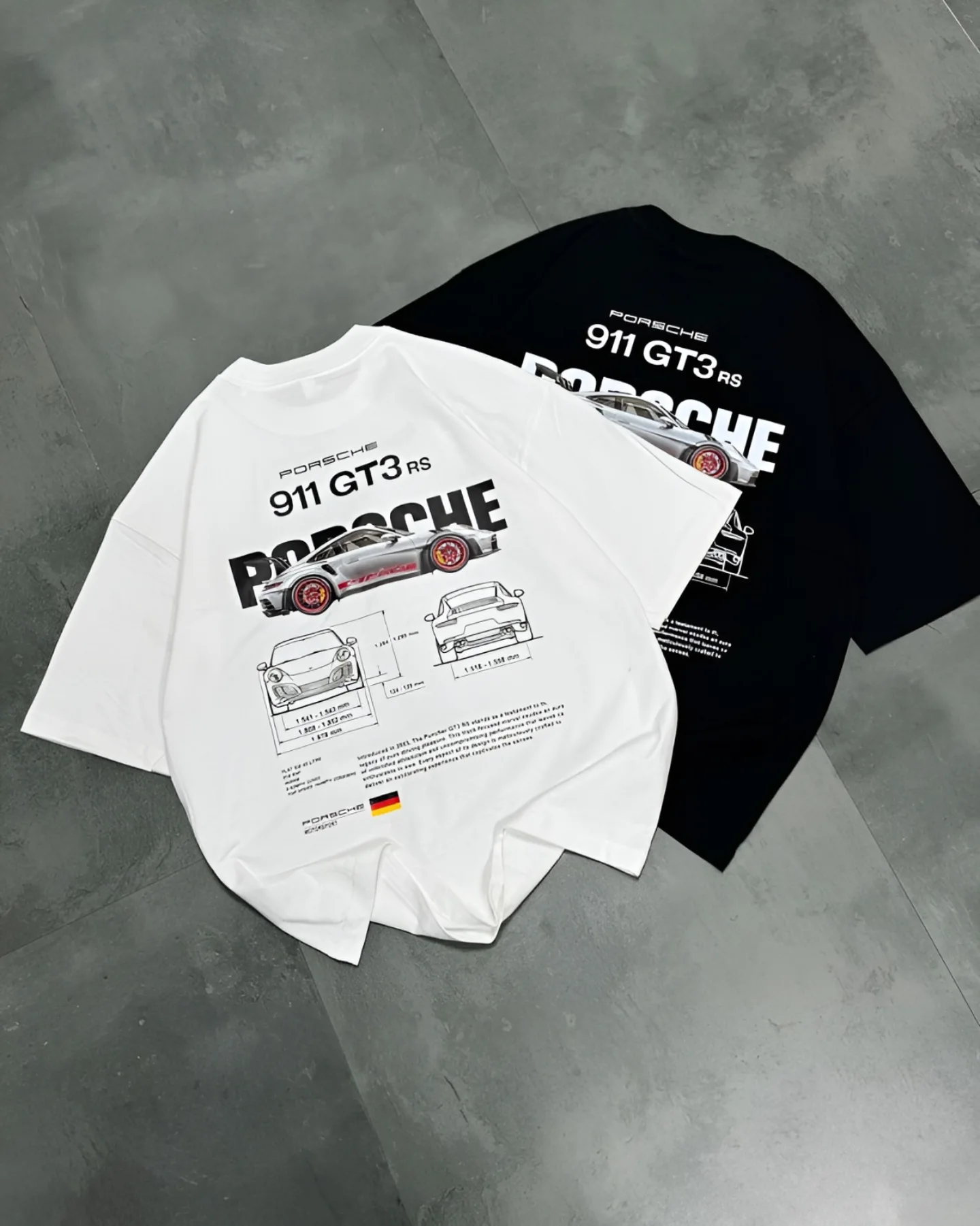 Dankistreetwear Facebook ad: Porsche oversized, where speed meets quiet luxury.