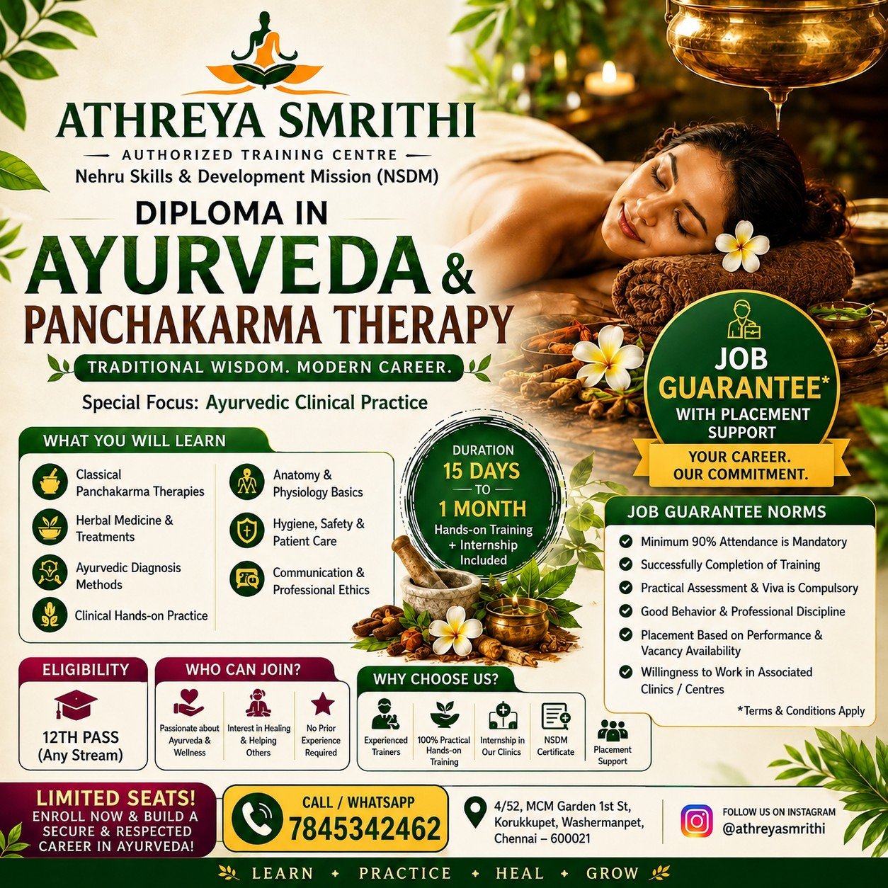 Athreya smrithi Facebook ad: Build a Rewarding Career in Ayurveda & Panchakarma…