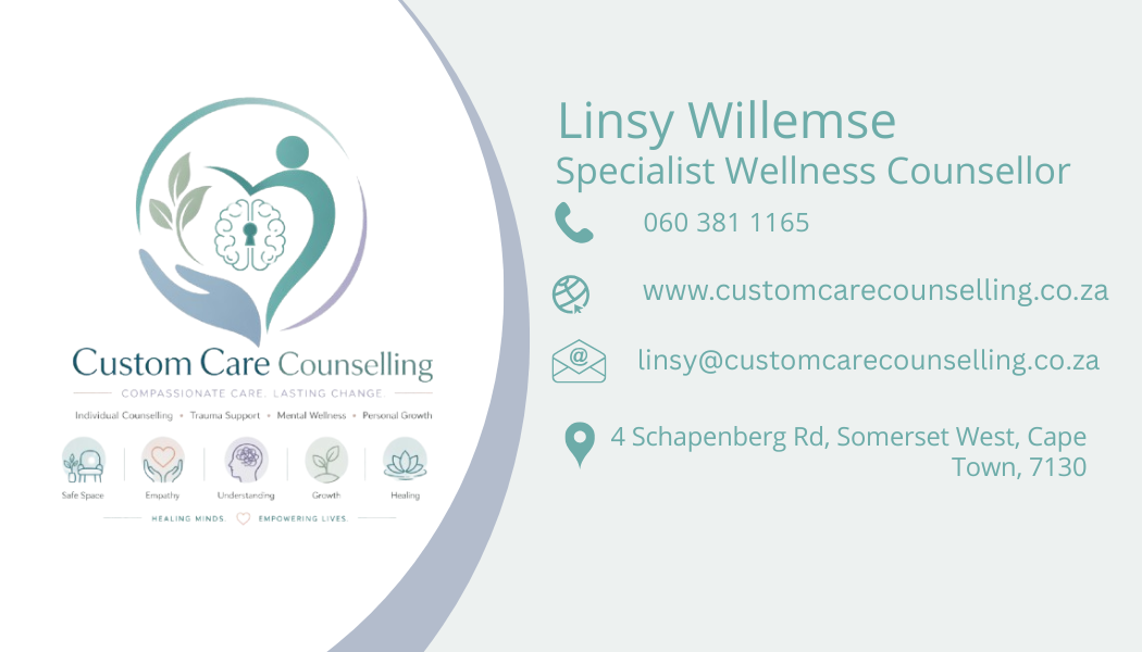 Custom Care Counselling Facebook ad: Our thoughts, feelings, and behaviors are influenced by…