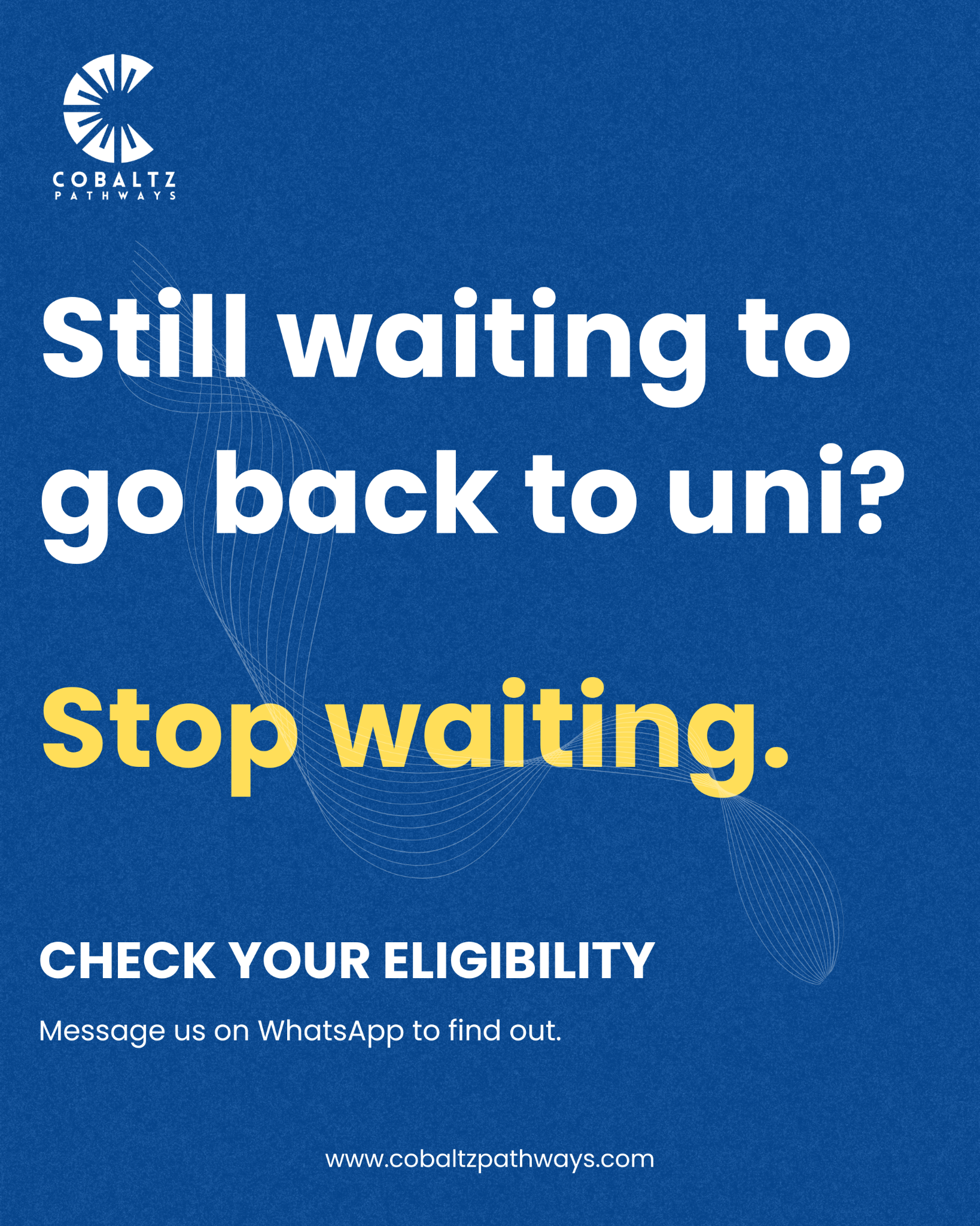 Cobaltz Pathways Facebook ad: Still waiting? Check if you qualify.