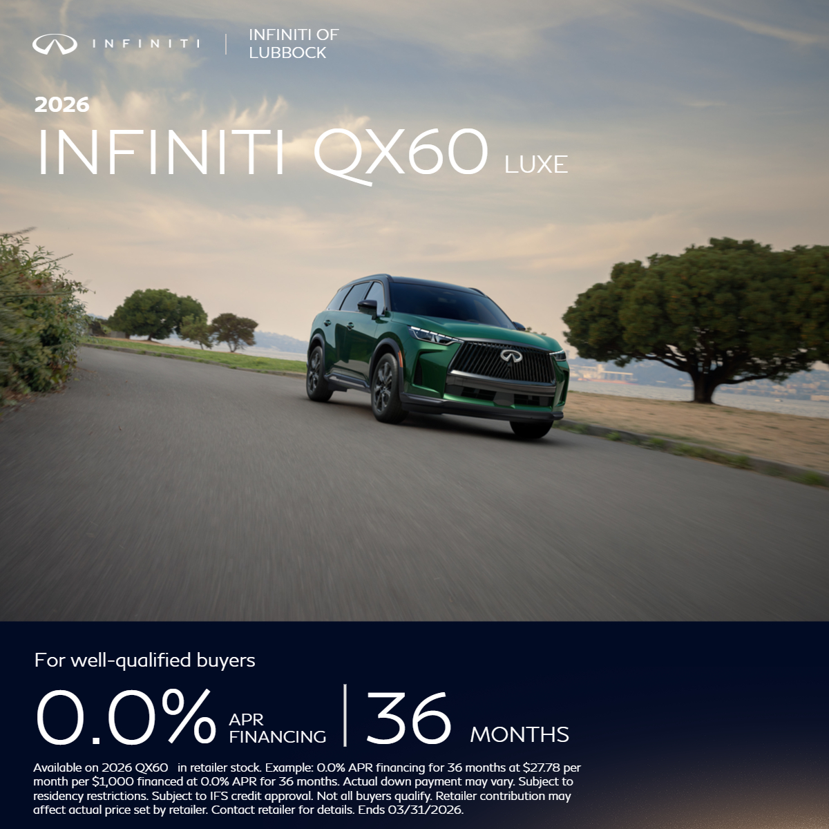 INFINITI of Lubbock Facebook ad: INFINITI QX60