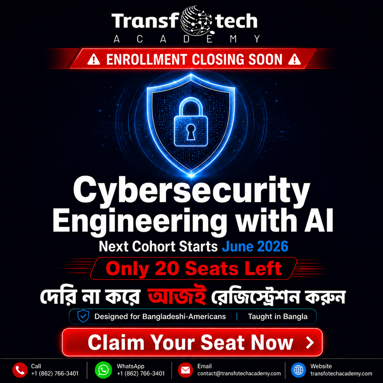Transfotech Academy Facebook ad: Join Bangladeshi-Americans in Tech