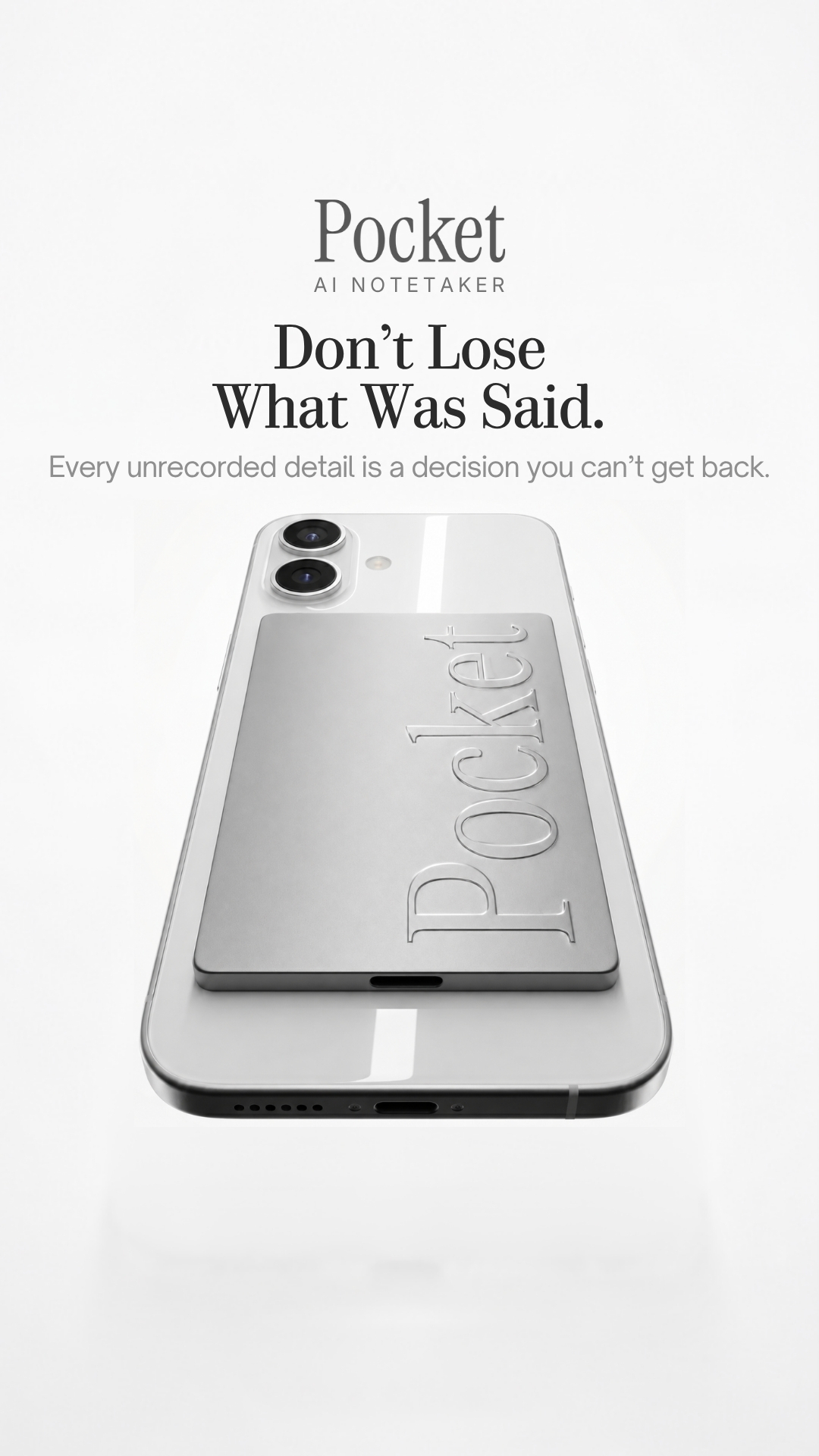 Pocket AI Facebook ad: Pocket: Your Second Brain