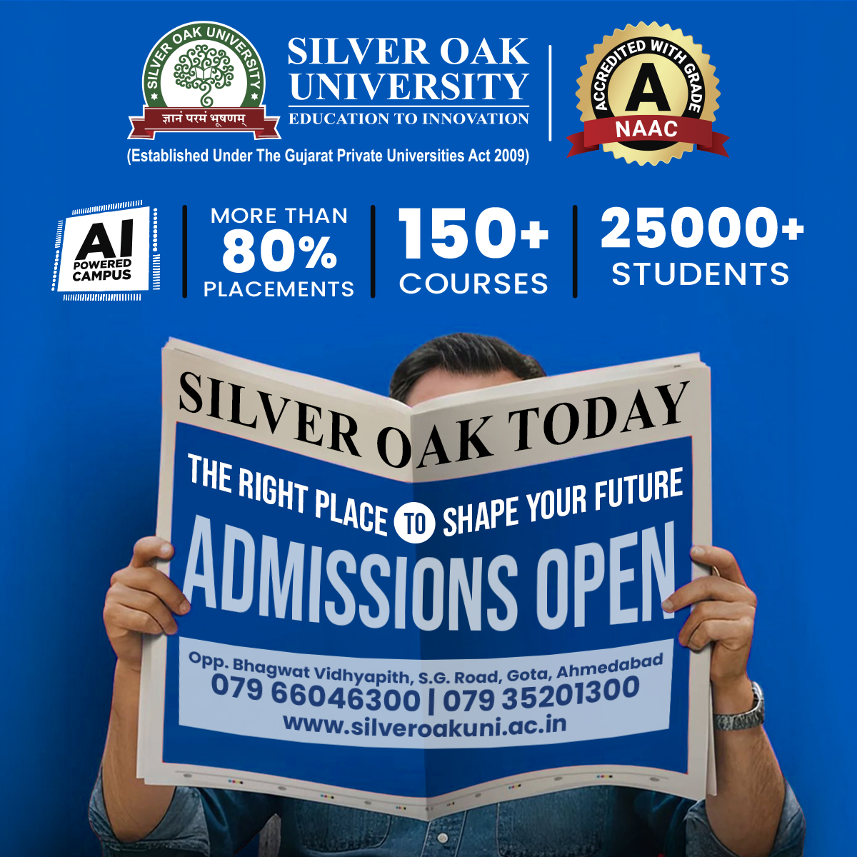 Silver Oak University Facebook ad: Admissions Open 2026 | Apply Now