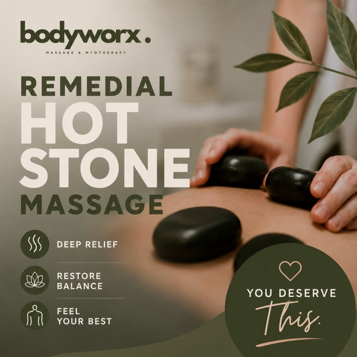 Bodyworx Massage & Myotherapy - Pain Relief & Movement Facebook ad: Tight shoulders. Achy back.